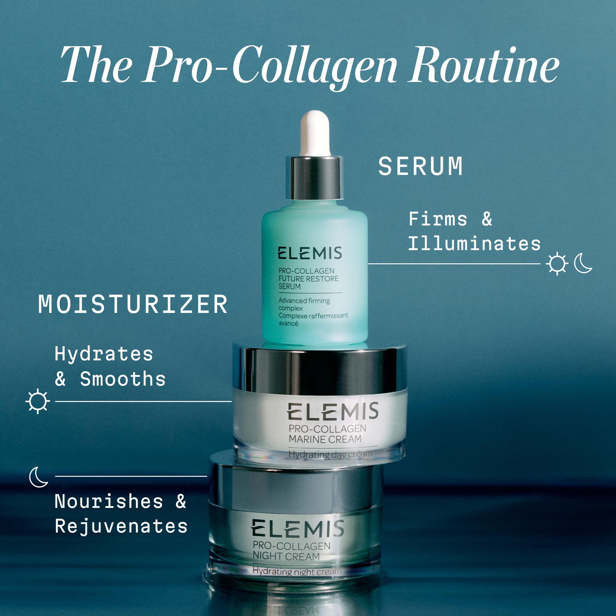 ELEMIS Pro-Collagen Night Cream for face in a 50ml jar, an ultra-rich moisturizer with luxurious skincare ingredients.
