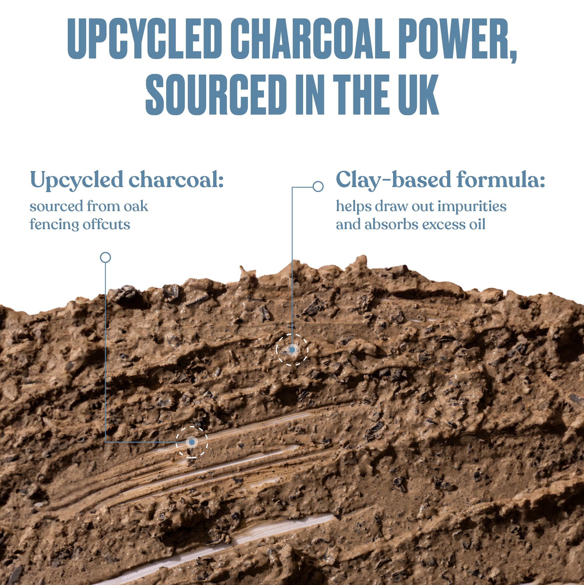 The Body Shop Charcoal Pore-Minimizing Clay Mask in a 75ml jar, showing the black clay mask with a smooth texture.
