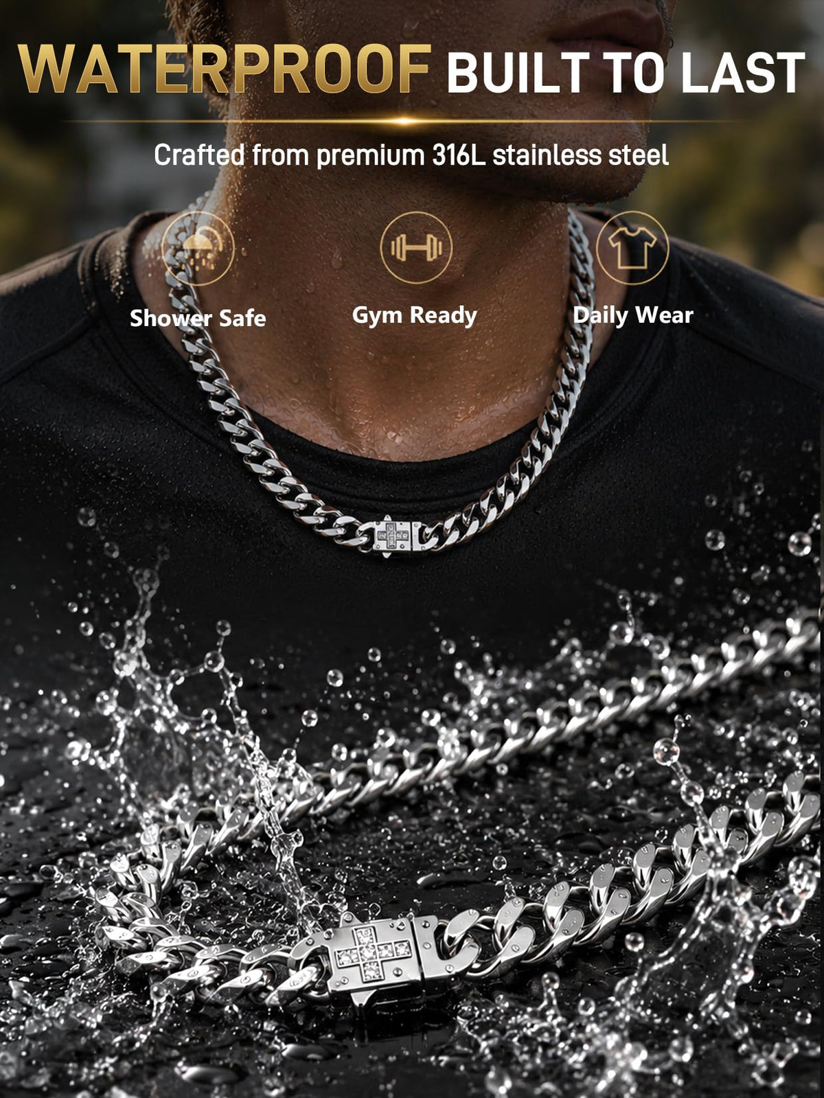 ChainsPro Stainless Steel Mens Cuban Link Chains, 18-30 inch Daily Wear Men Necklace – product photo (Necklaces)