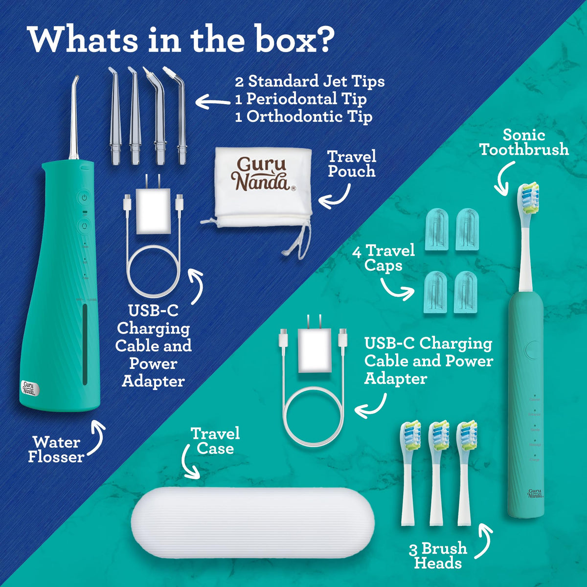 GuruNanda Electric Toothbrush Water Flosser 4 Toothbrush - GuruNanda Official Imagery - 7