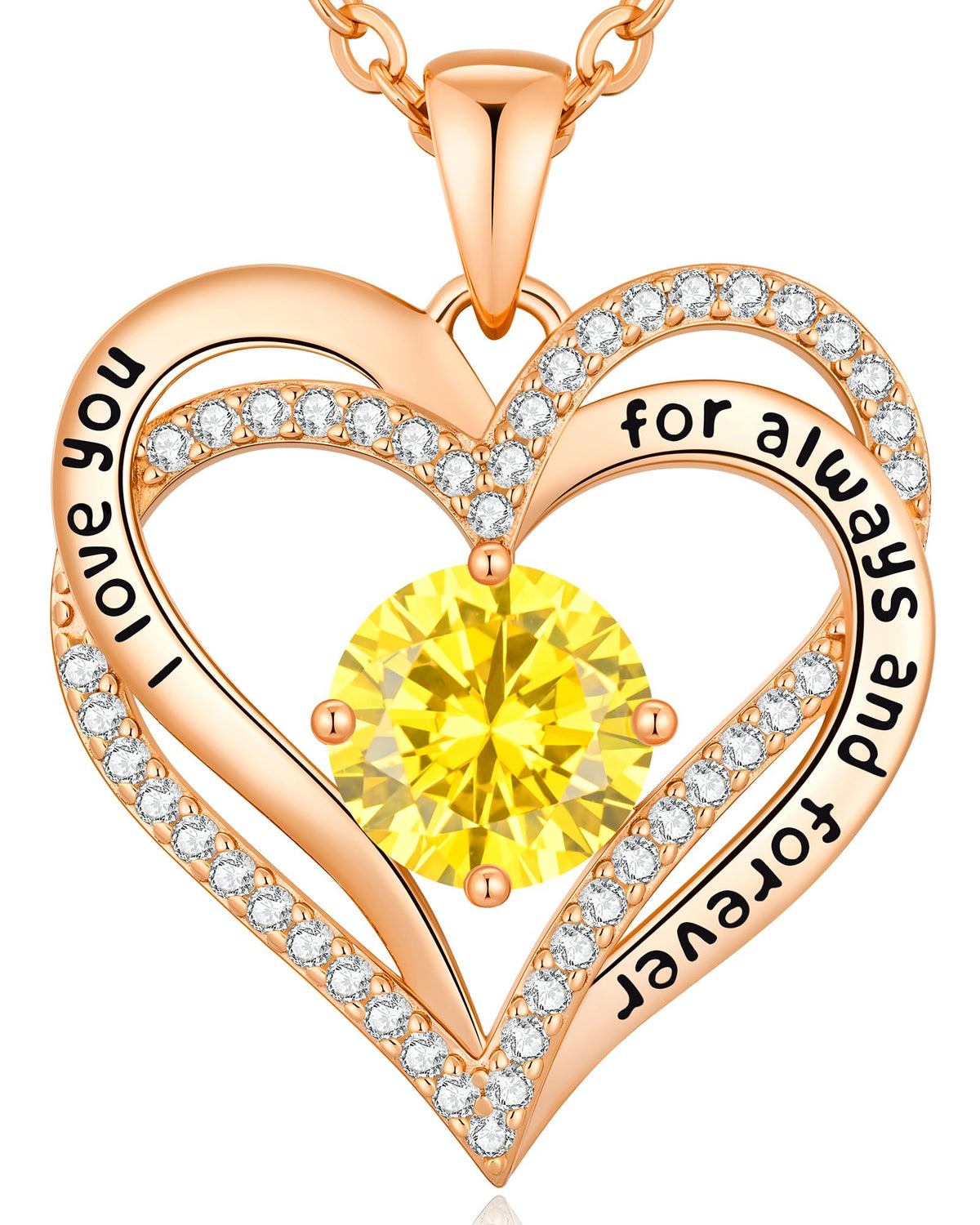 CDE 18K Rose Gold Heart Pendant Necklaces Gift, Birthstone Jewelry Gift – product photo (Pendant Necklaces)