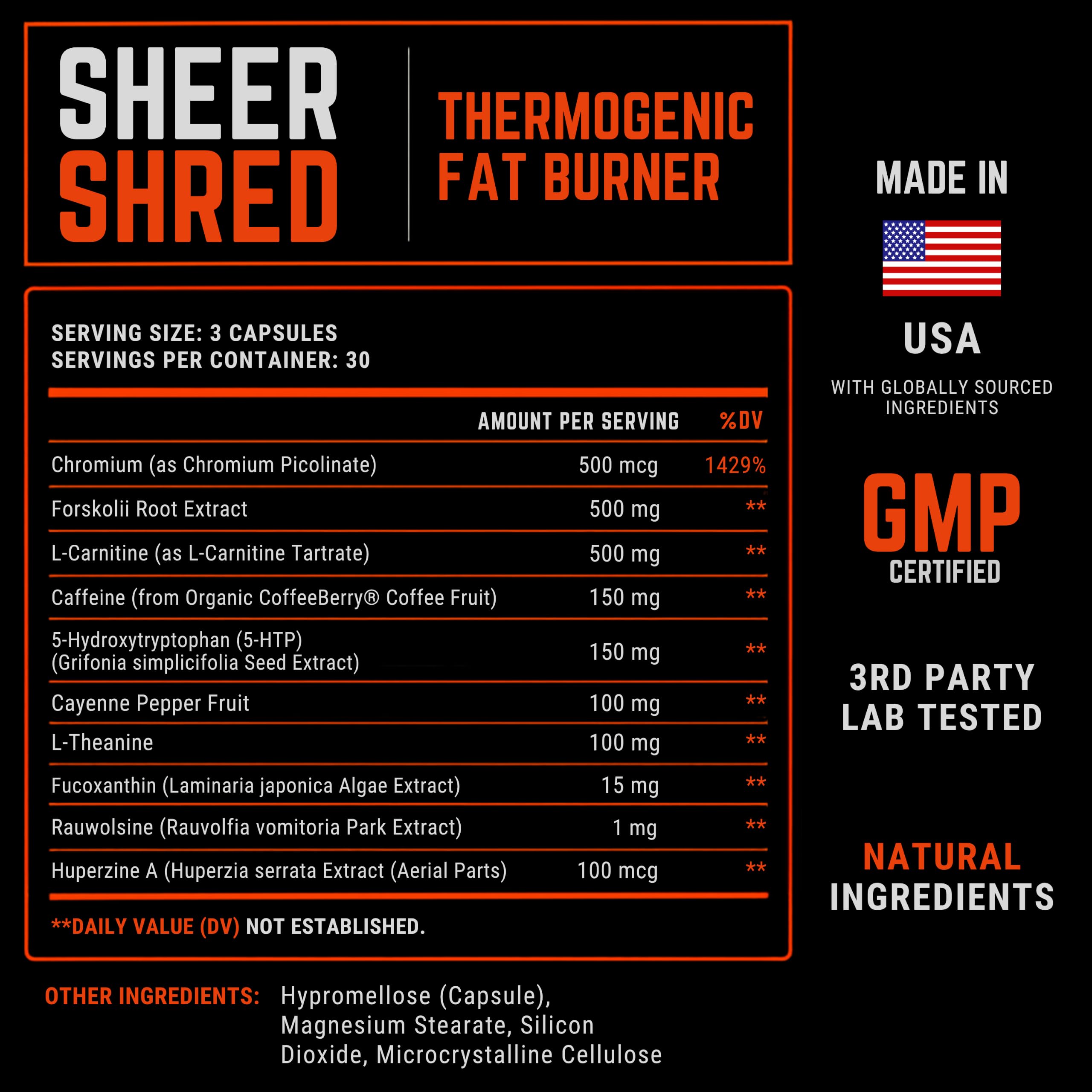 Fat Burner for Men with Clinical Dose Forskohlii, L-Carnitine, & Capsacin
