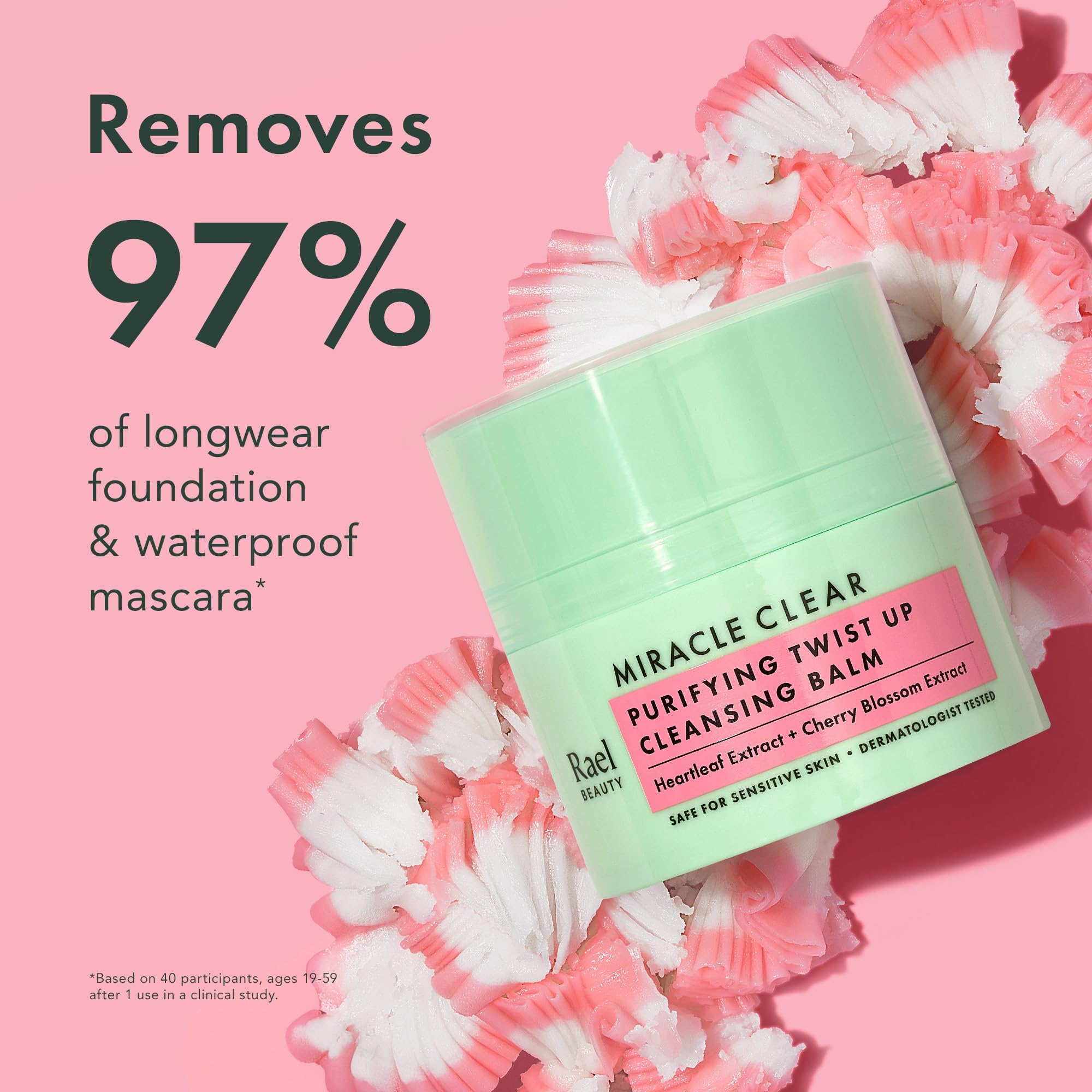Rael Miracle Clear Facial Cleanser face wash in a 1.69 oz tube, gentle skin cleansing balm with natural ingredients.