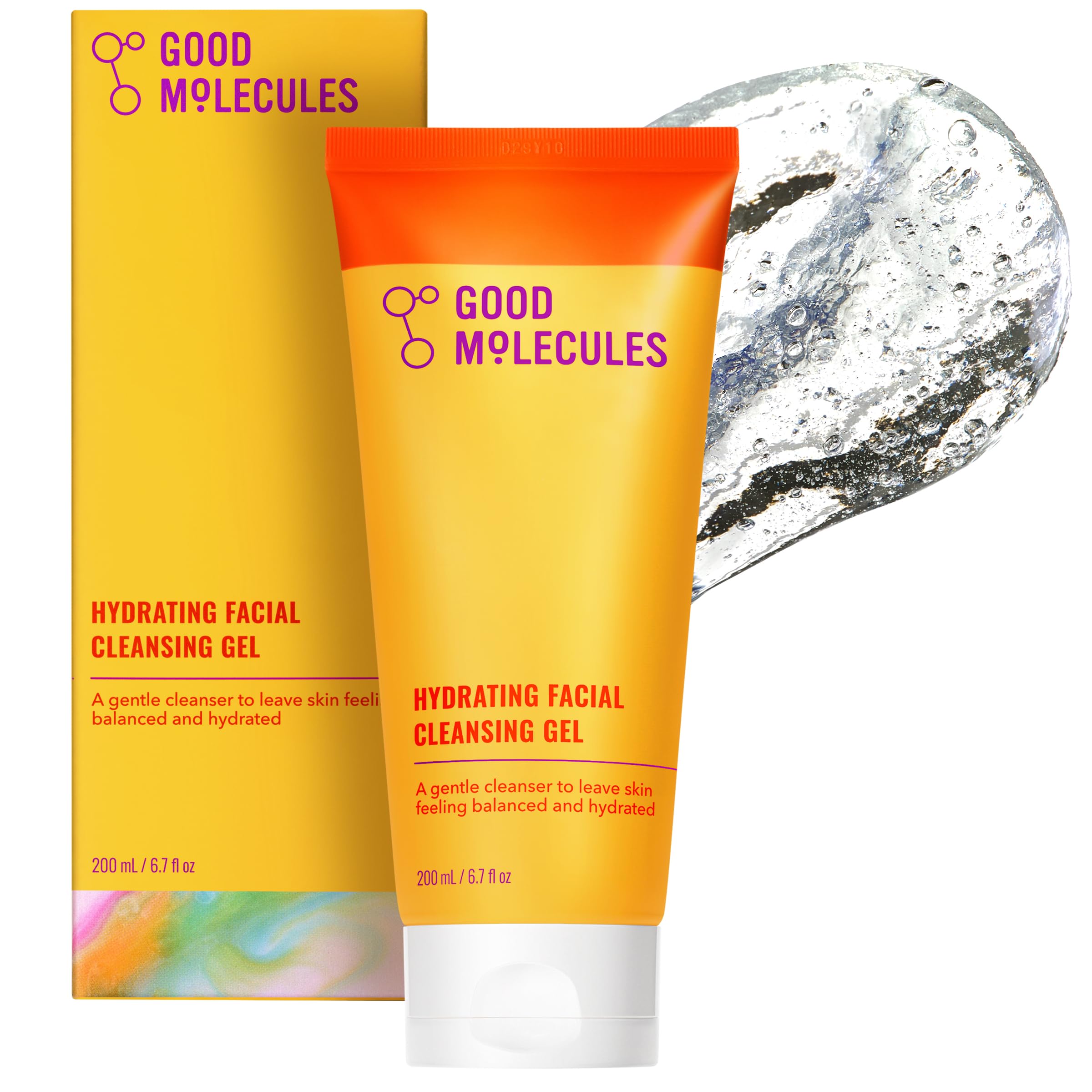 Good Molecules Hydrating Facial Cleansing Gel, Gentle Face Wash, - Product Imagery