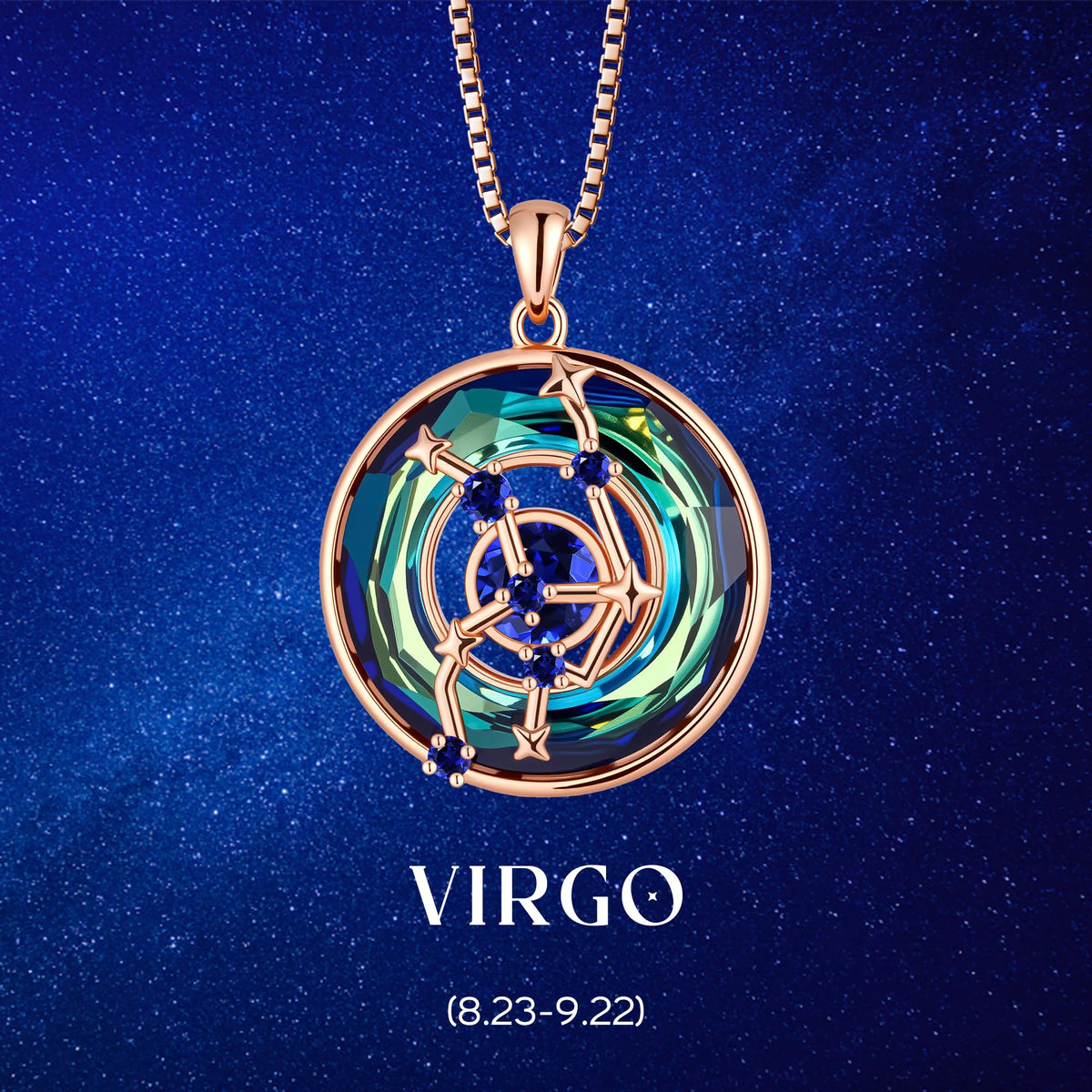 Distance S925 Sterling Silver Zodiac Constellation Birthstone Necklace for Women – packaging and label
