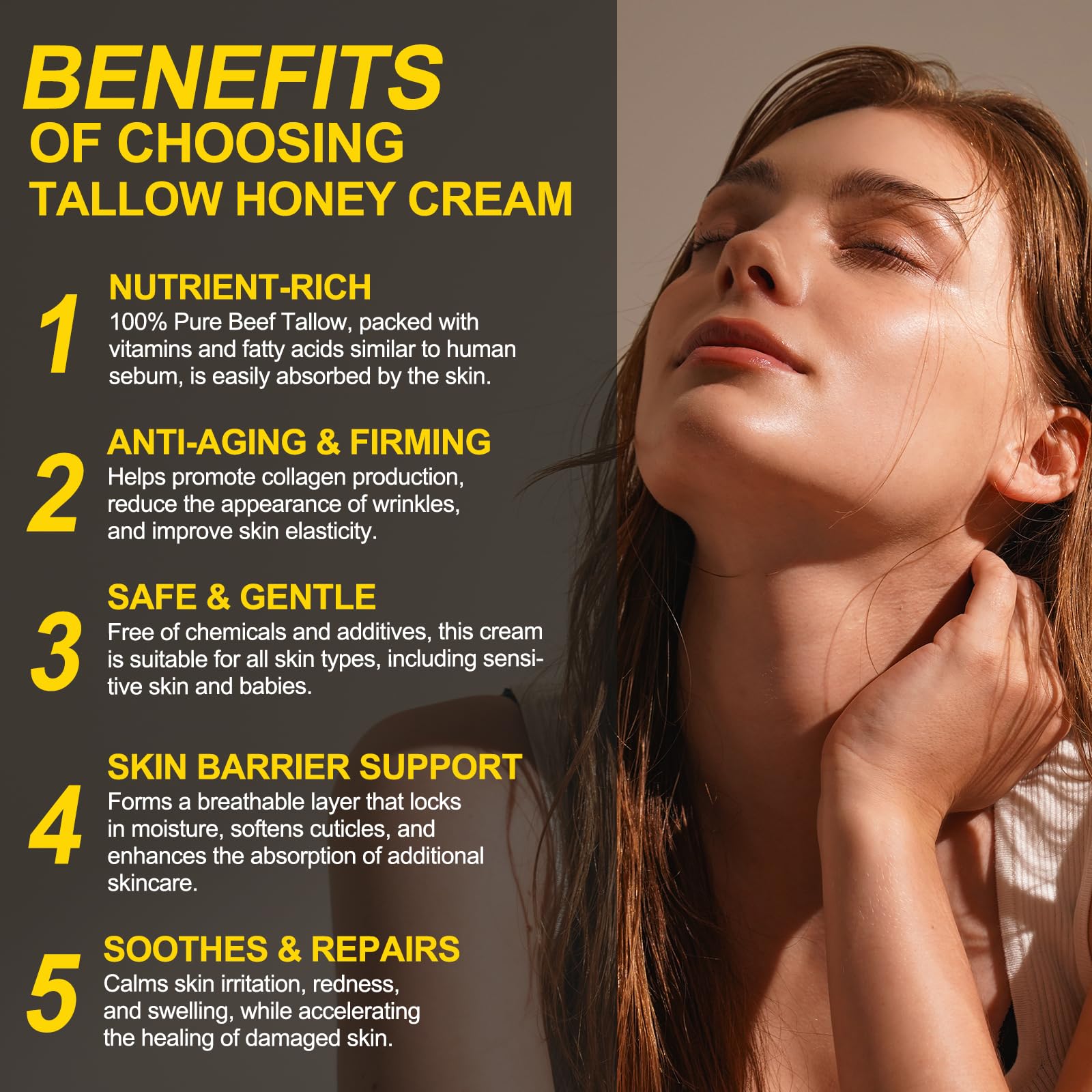 VIOFAIRY Whipped Tallow Honey Balm – Face & Body, 4.2oz