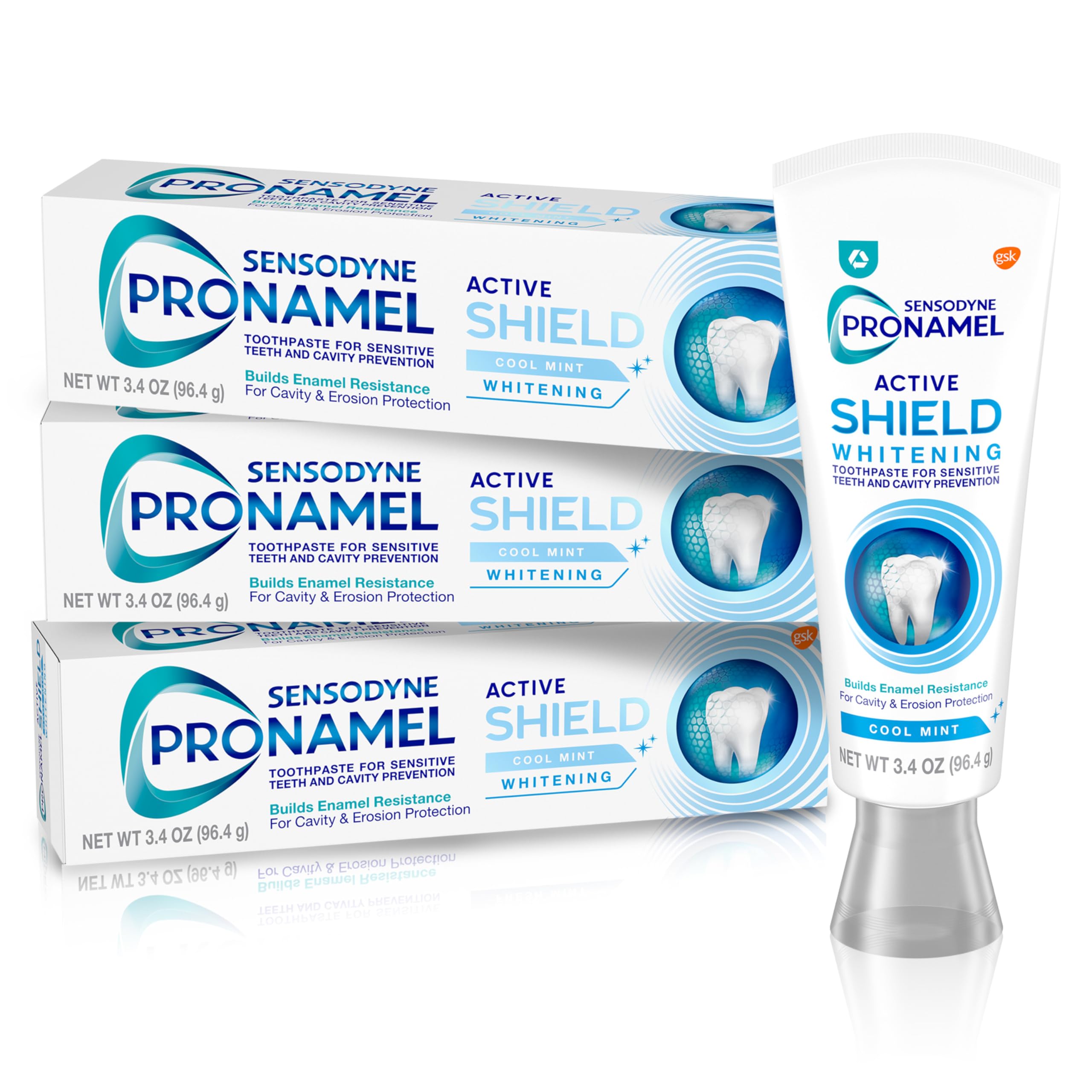 Sensodyne Pronamel Active Shield Whitening Enamel Toothpaste, - Product Imagery