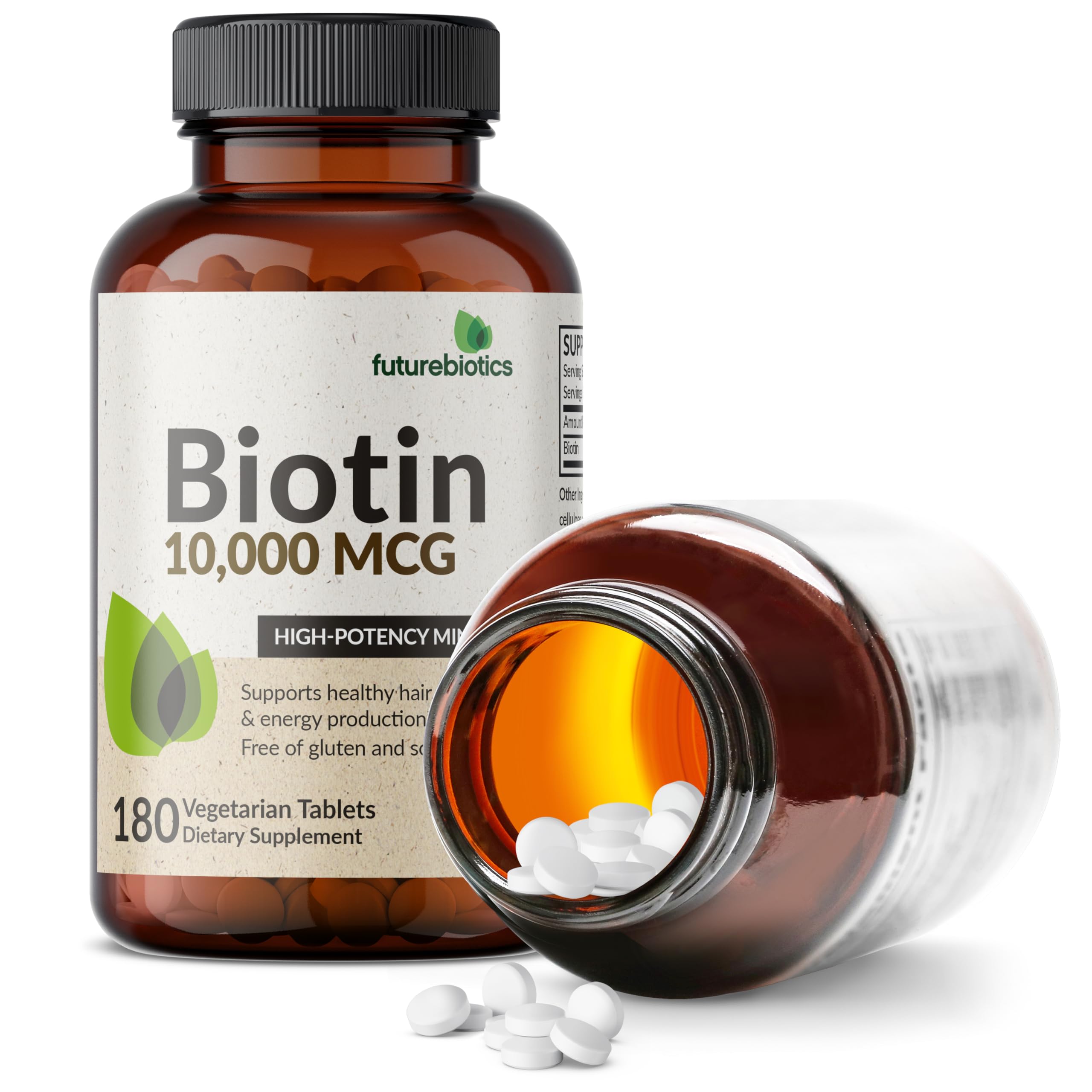 Futurebiotics Biotin 10,000 mcg Hair, Skin & Nails, 180 Vegetarian Tablets