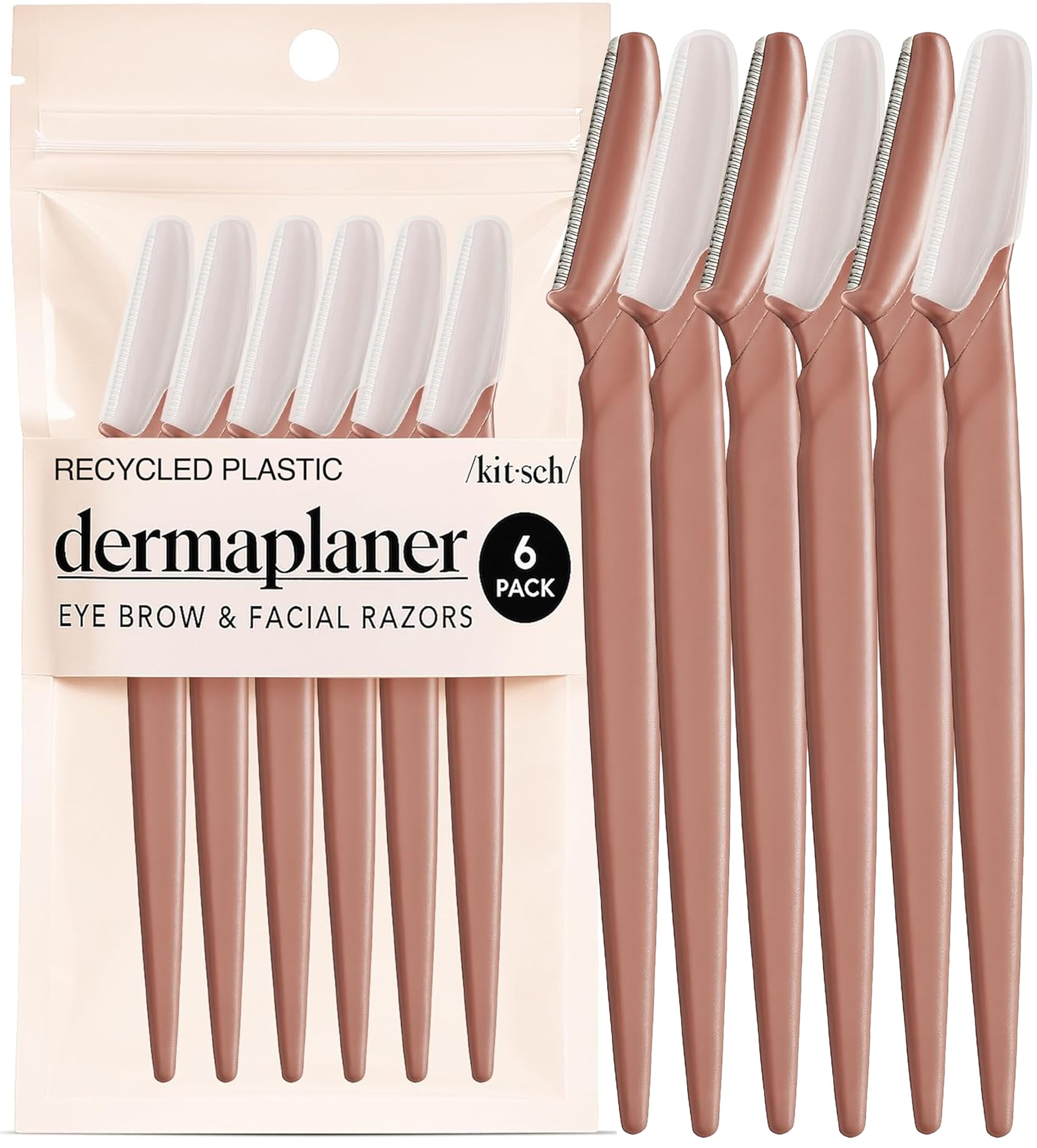 Kitsch Dermaplane Razor for Women Face – Terracotta, 6 pcs - Product Imagery