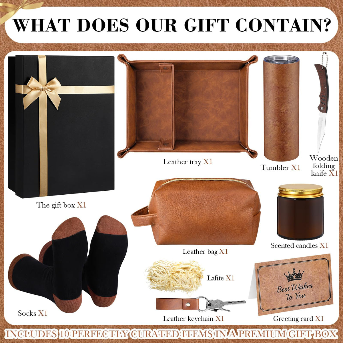 Sieral 10 Pcs Mens Gift Set Christmas Birthday Basket Ideas - Sieral Official Imagery - 4