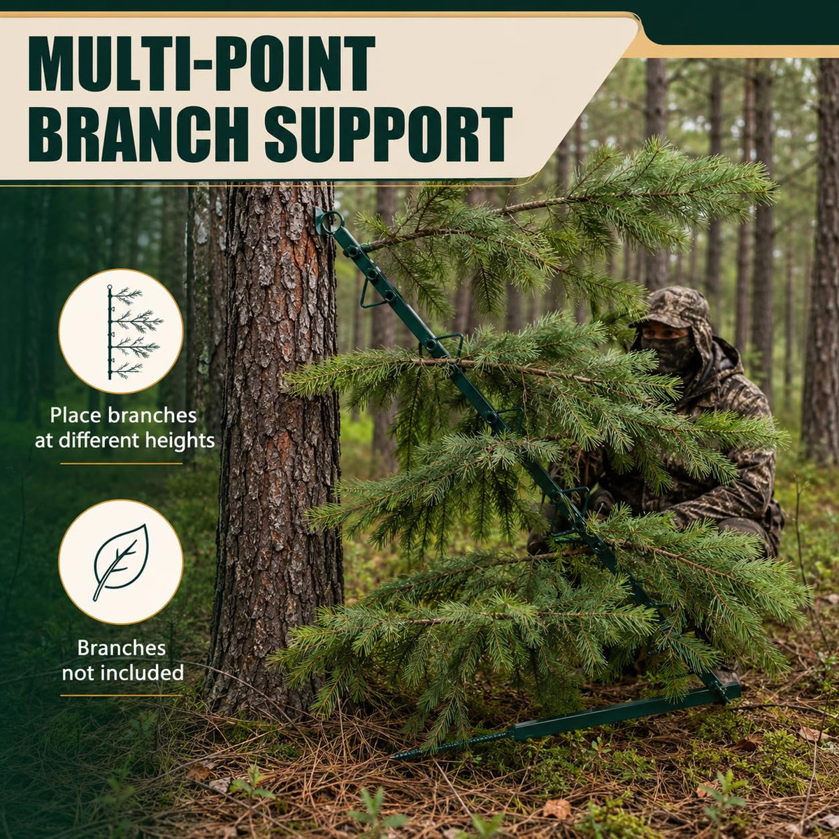 Nopesvt 2PCS Hunting Concealment Branch,Camouflage Hunting,Artificial Branch