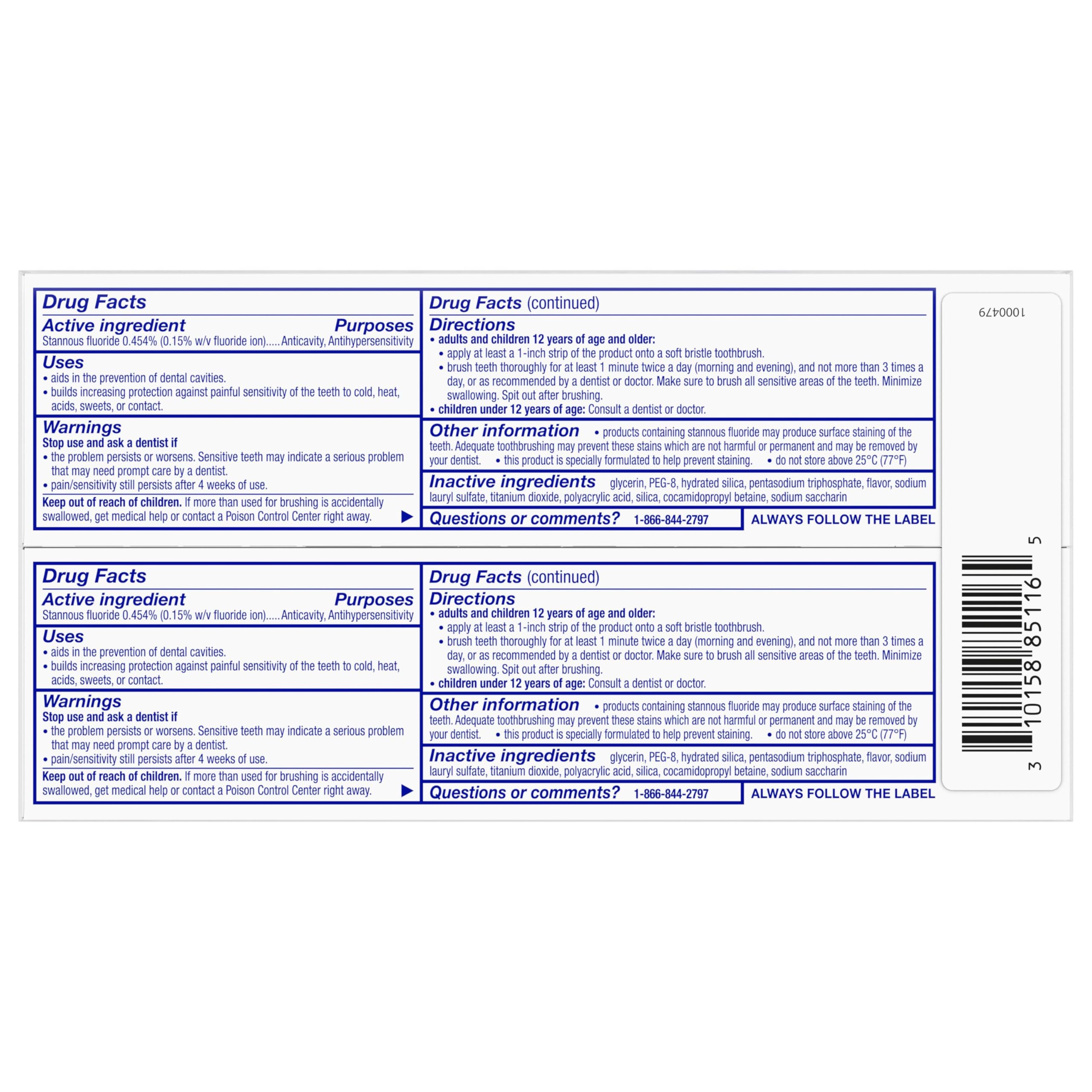 Sensodyne Repair and Protect Whitening Toothpaste, 3.4 oz (Pack of 2)