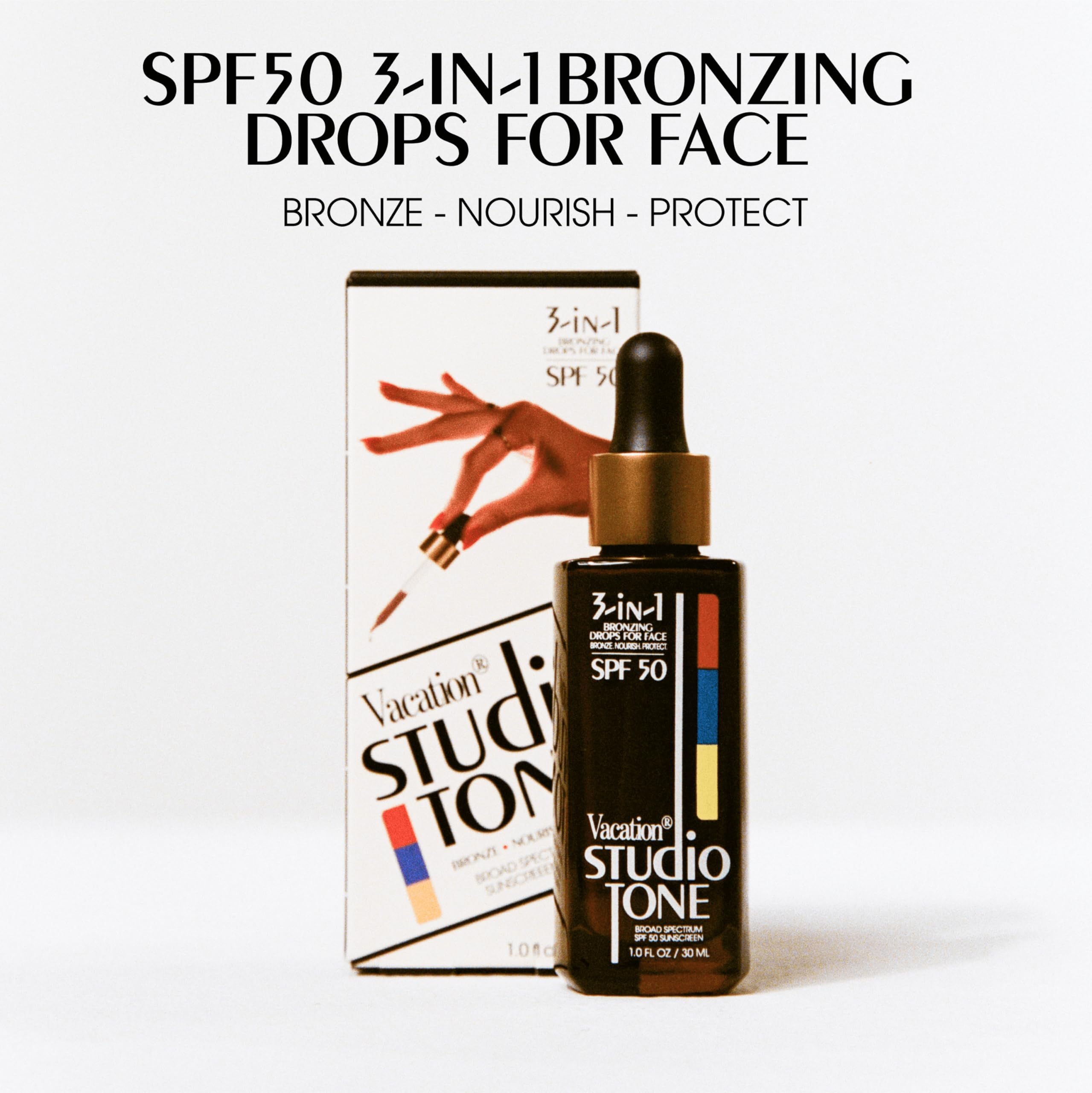 Vacation Studio Tone SPF 50 Bronzing Drops for Face, 1 Fluid Ounce