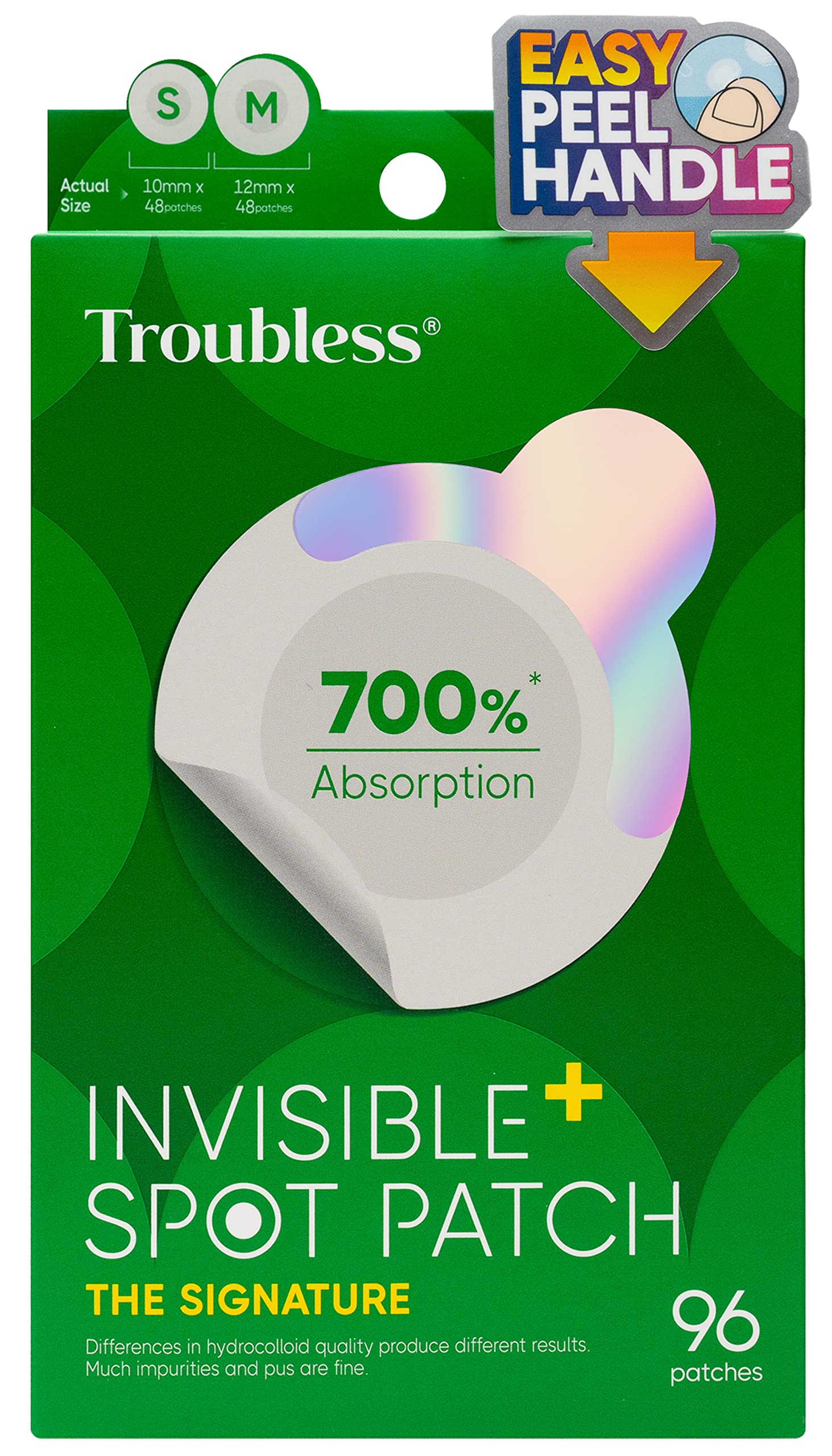 Troubless Invisible Pimple Spot Patch - 96 Ultra Thin Acne - Product Imagery