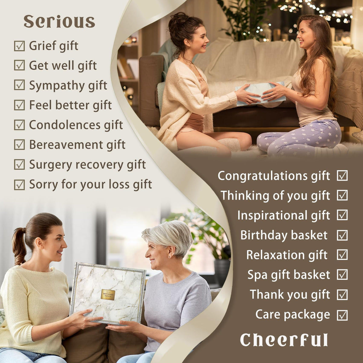 Gift Baskets for Women 11PC Care Package with Moon Lamp - AHAGIFTREE Official Imagery - 5