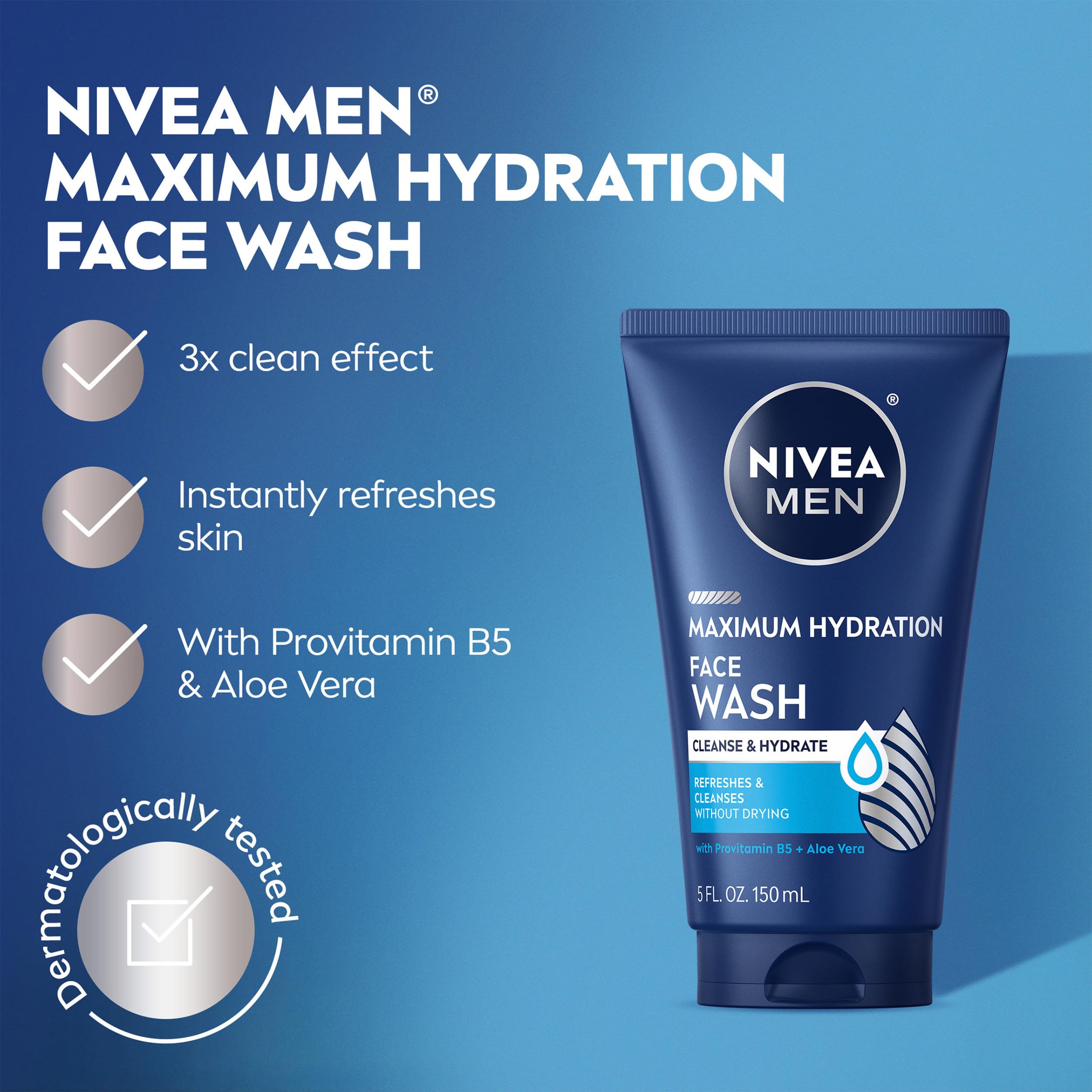 NIVEA MEN Maximum Hydration Face Lotion, SPF 15 Sunscreen, 4 x 2.5 FL OZ