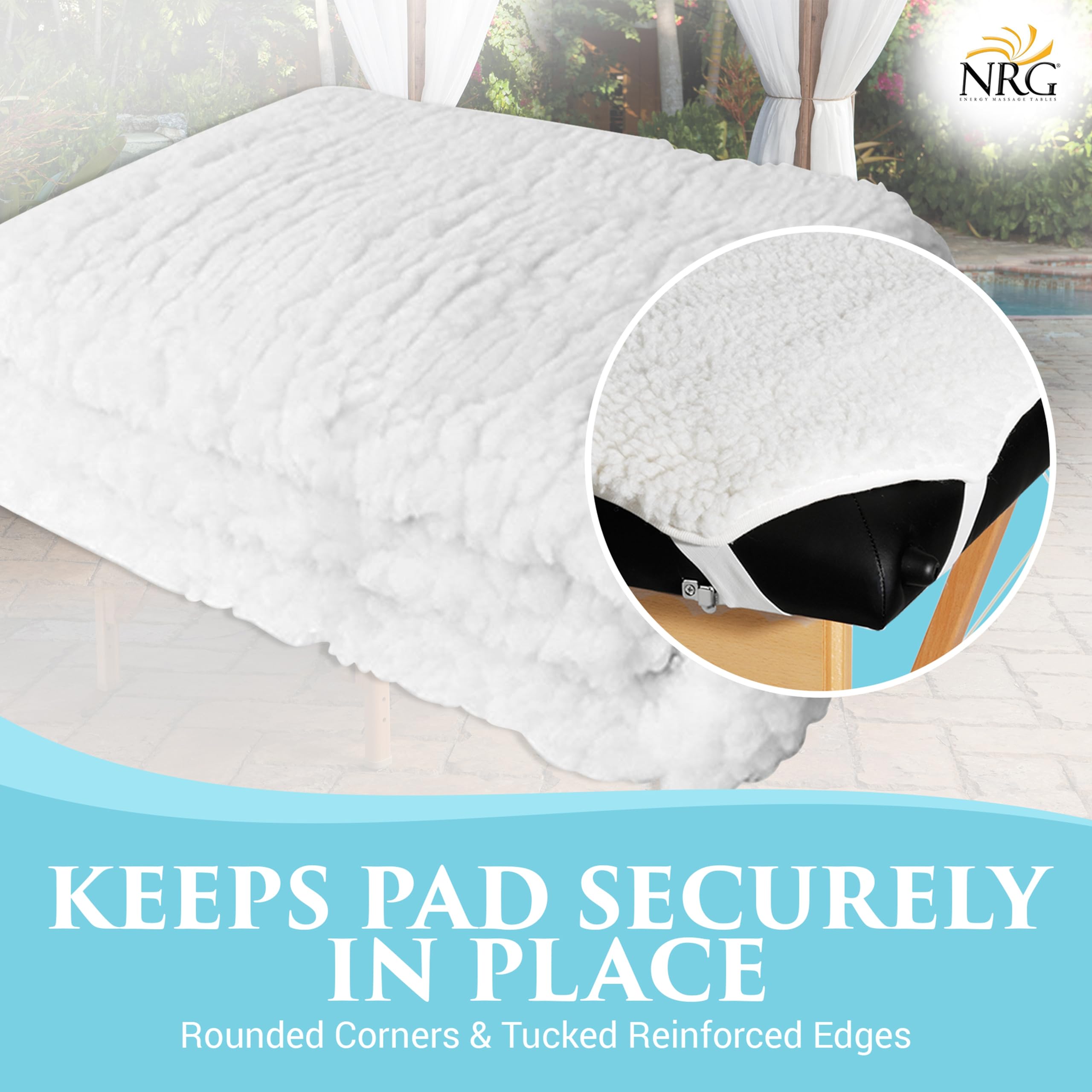Fleece Massage Table Pad & Face Cradle Cover By NRG - Hypoallergenic Fleece Massage Pad Cushion & Face Cradle Cushion for Massage Tables & Esthetician Beds - Soft Thick Hypoallergenic Fleece