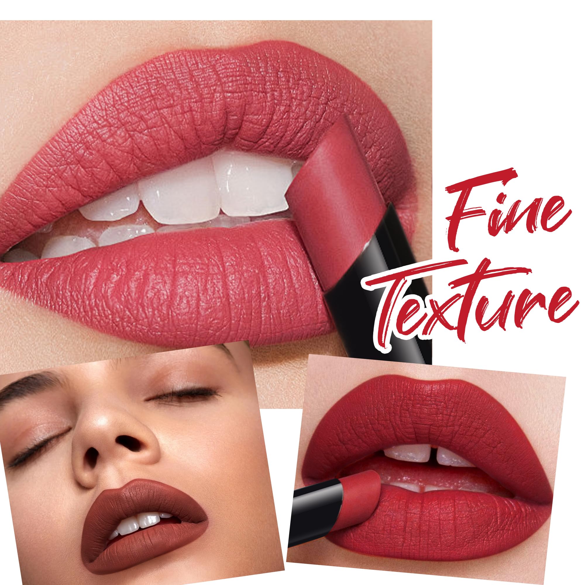 SAUBZEAN long-lasting matte lipstick in lip color shade, featuring satin finish and sleek packaging for women.