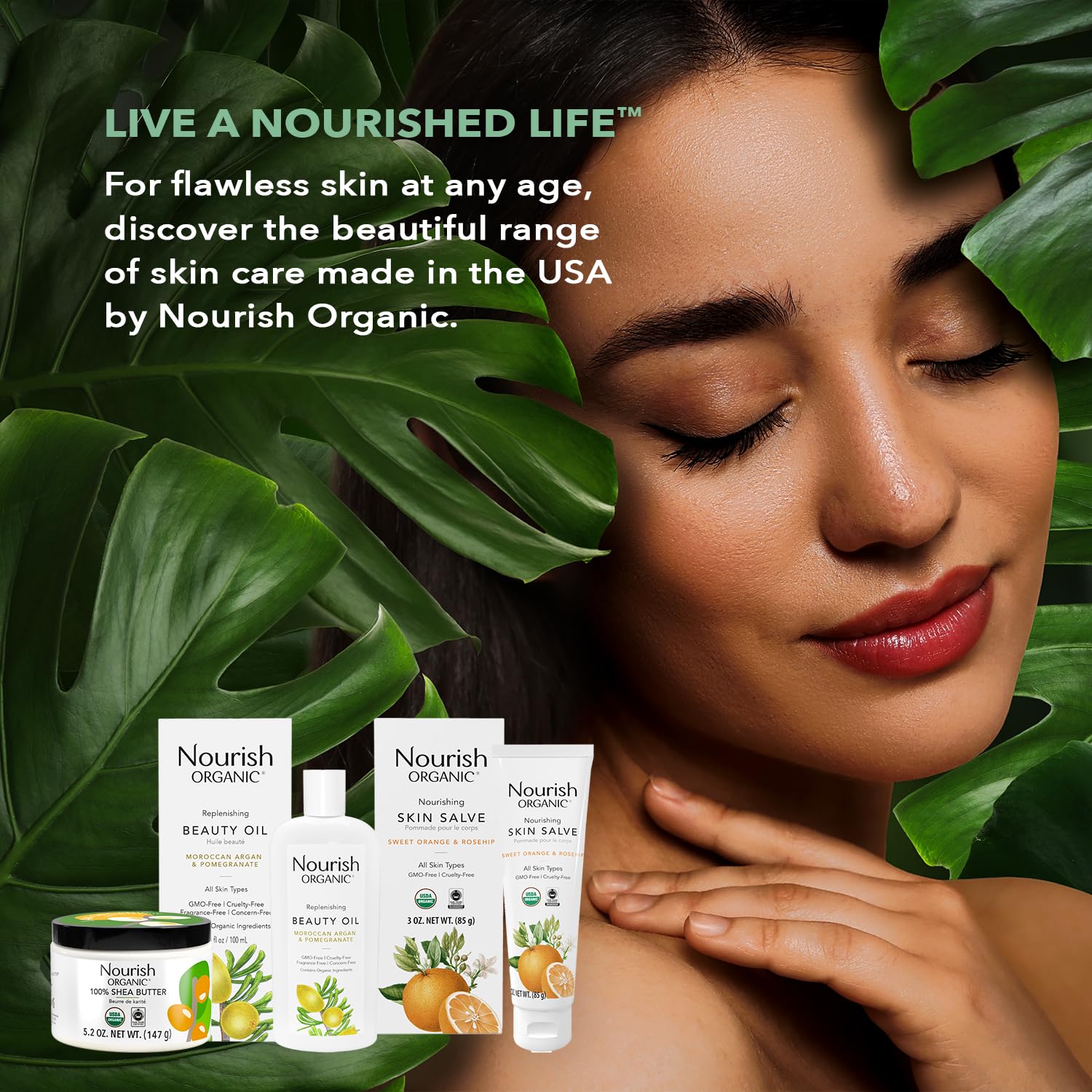 Nourish Organic Skin Salve, Sweet Orange & Rosehip – Nourishing Body Lotion with Coconut Oil, Shea Butter & Cocoa Butter, 3.7 Oz + Washable Cotton Round.