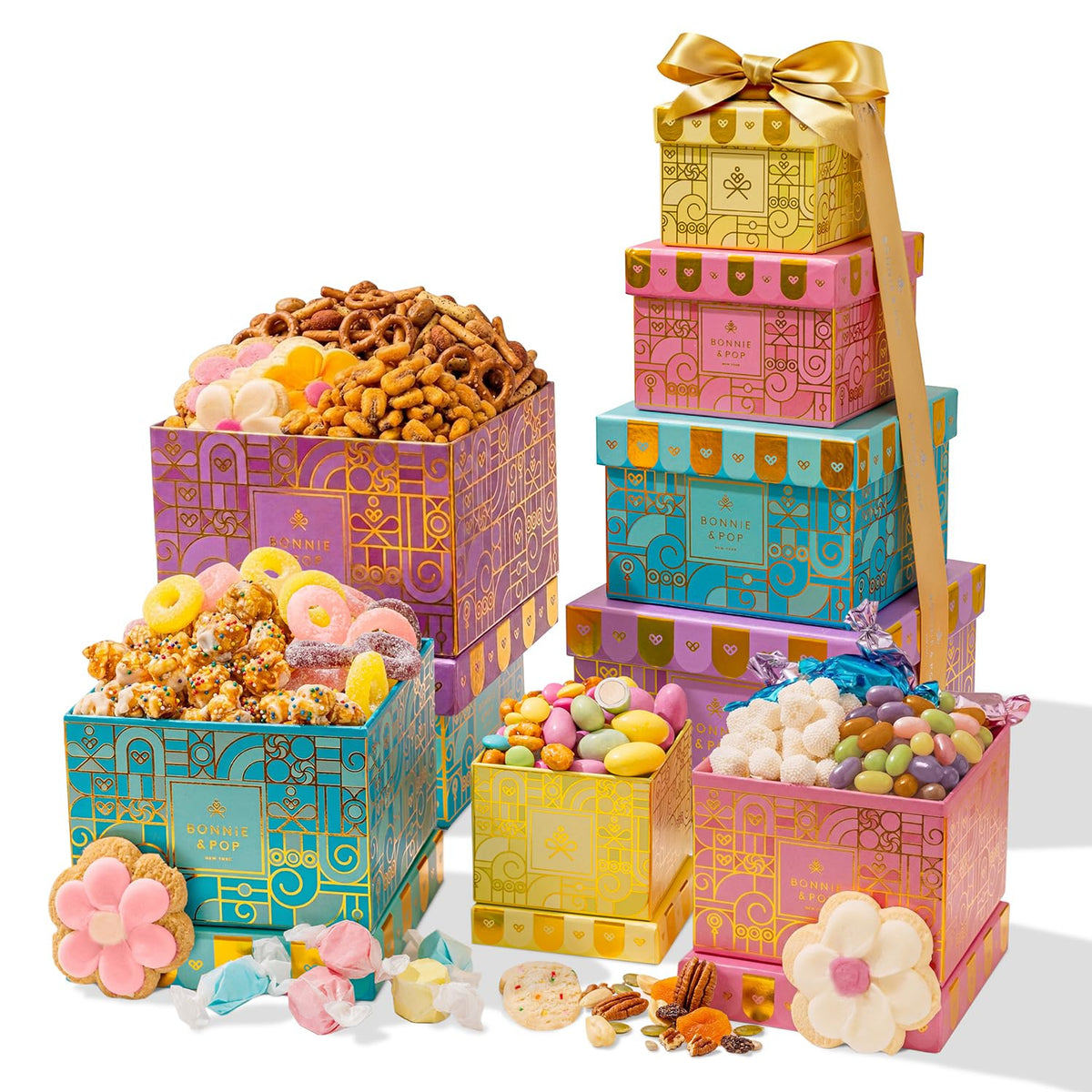 Gift Tower Summer Candy Snack Gift Box Assortment with - BONNIE AND POP Official Imagery - 2