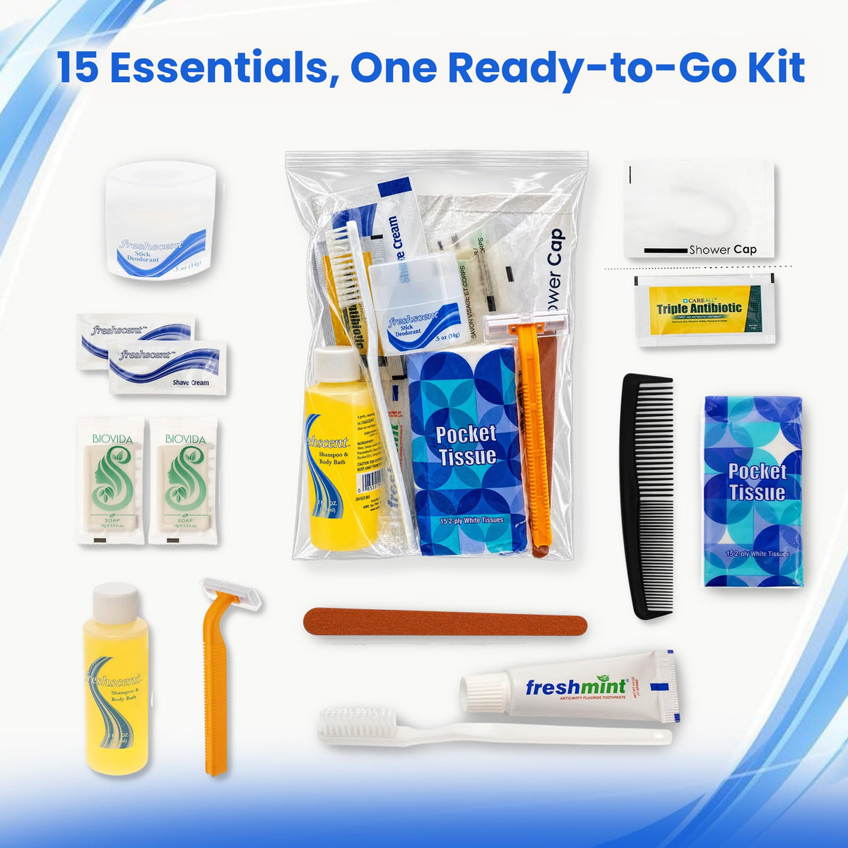 Moda West Bulk 24 Deluxe Toiletry Kit for Men and Women - Moda West Official Imagery - 4