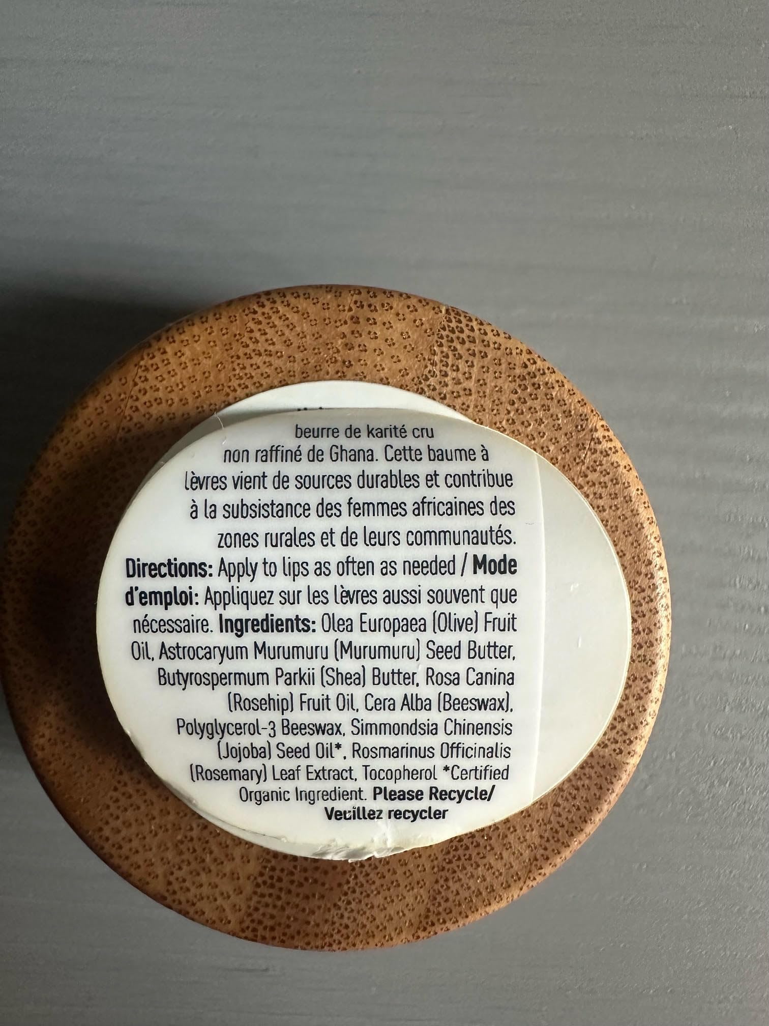 Karité Shea Butter nourishing lip balm with shea butter, jojoba, and rosehip oil for dry lips, dermatologist-approved, cruelty-free.