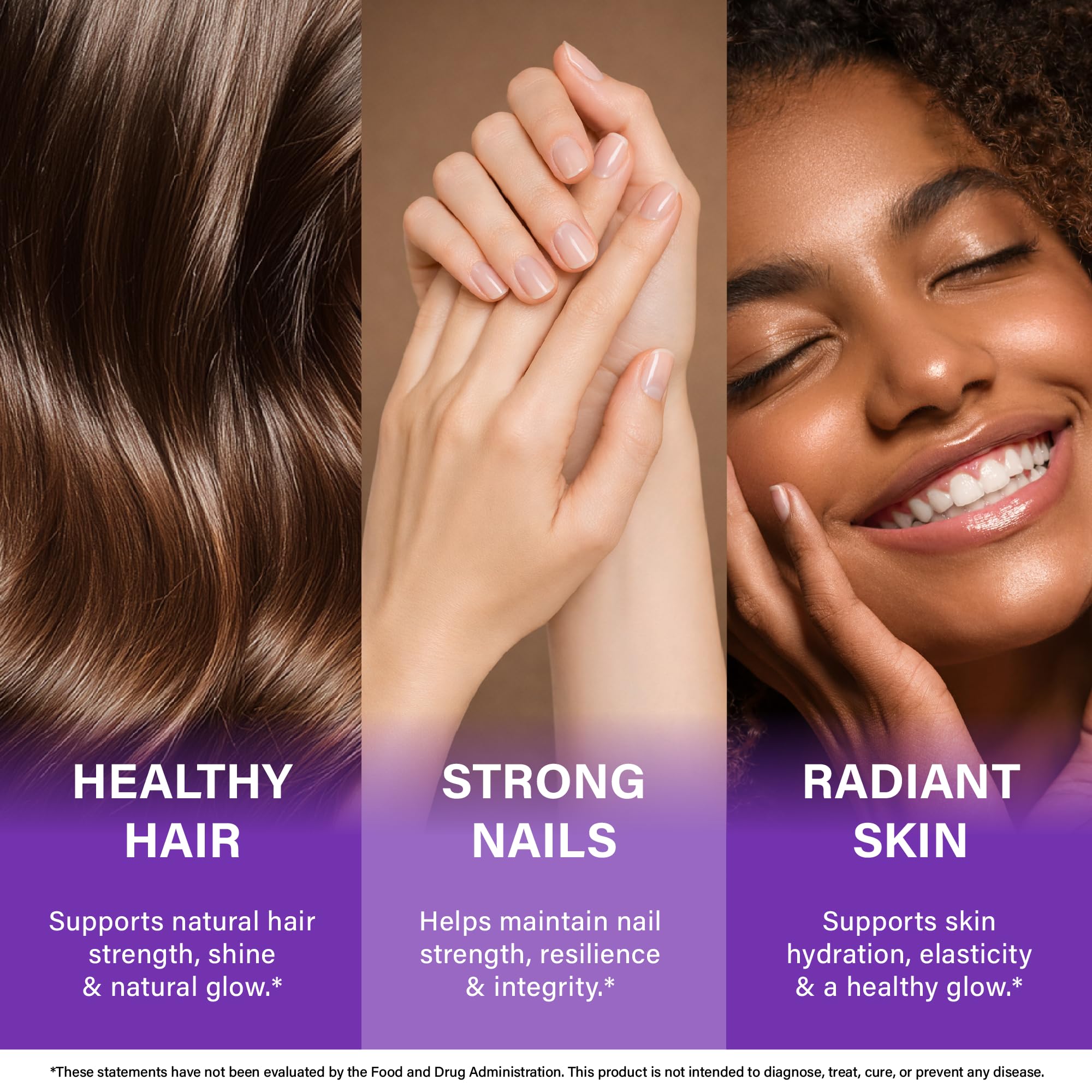 NUTRAHARMONY Biotin Collagen Keratin Hair Supplement