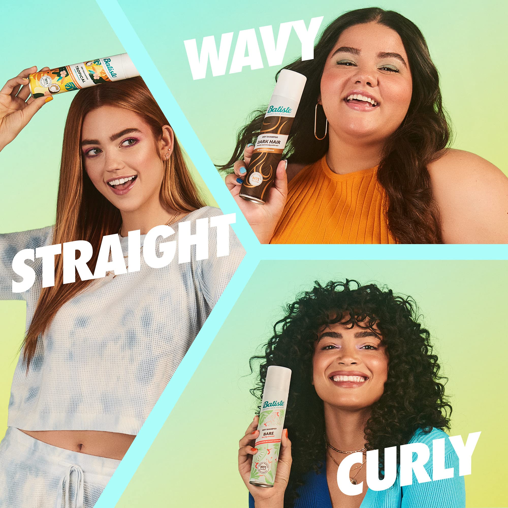 Batiste Original Dry Shampoo bottle with 5.71 oz size, featuring clear label and clean design, ideal for refreshing hair between washes.