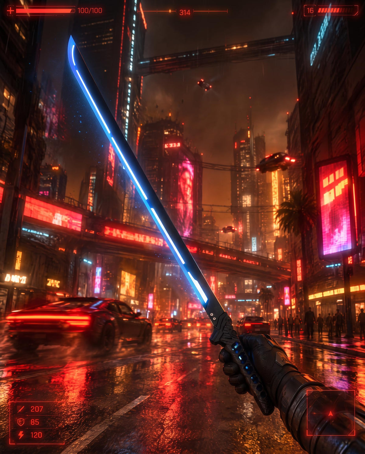 Cyberpunk Light Up Katana LED Saber Christmas Sword for - XUZ Official Imagery - 3