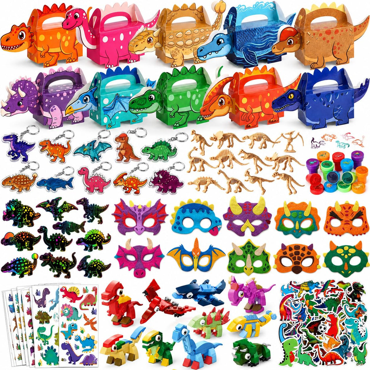 SNLN Dinosaur Party Favors for 10 Kids, Dino Birthday Goodie Bag Fillers – product photo (Multi-Item Party Favor Packs)