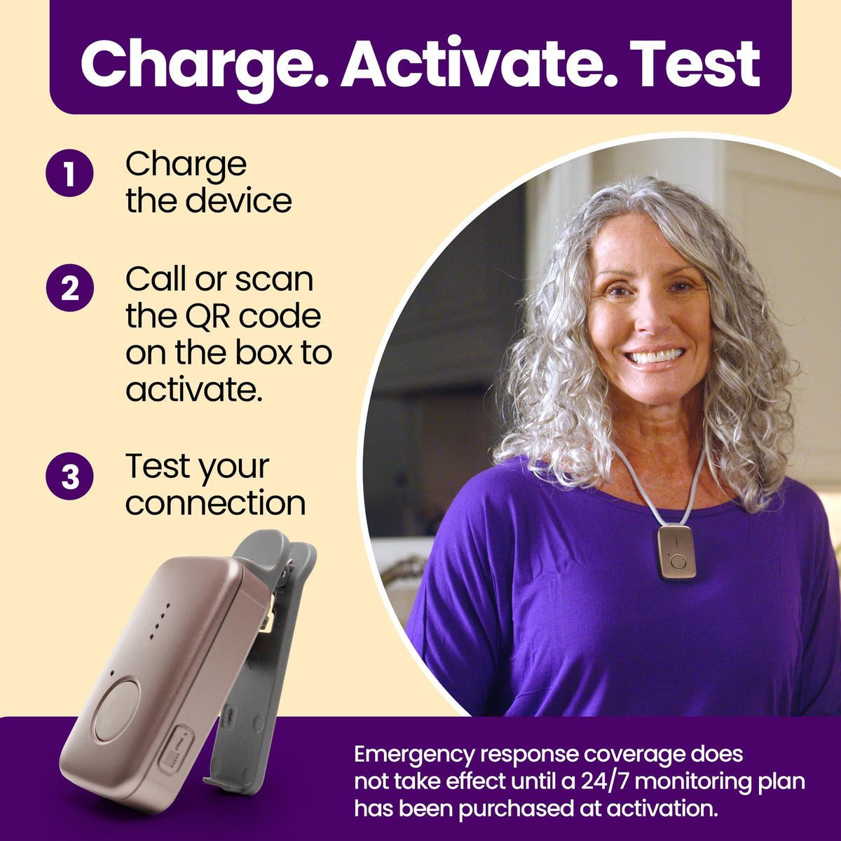 Medical Guardian MGMini Medical Alert Device for Seniors | Rose Gold – packaging and label