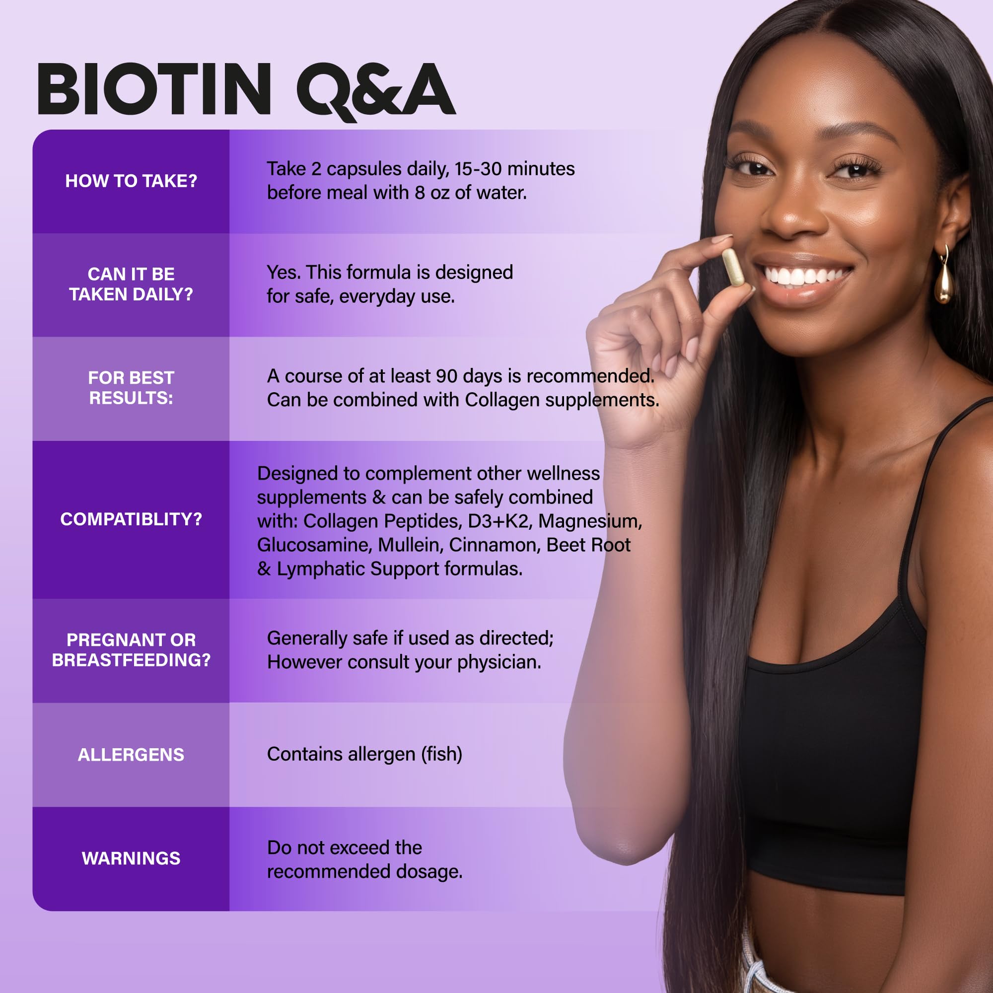 NUTRAHARMONY Biotin Collagen Keratin Hair Supplement