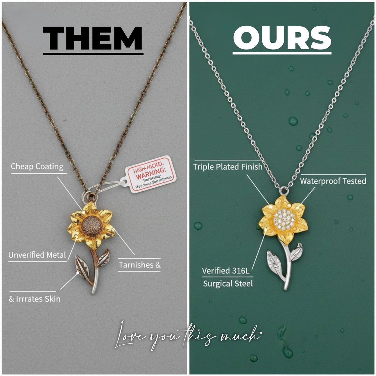 Love You This Much To My Aunt Sunflower Necklace - Love You This Much Official Imagery - 5