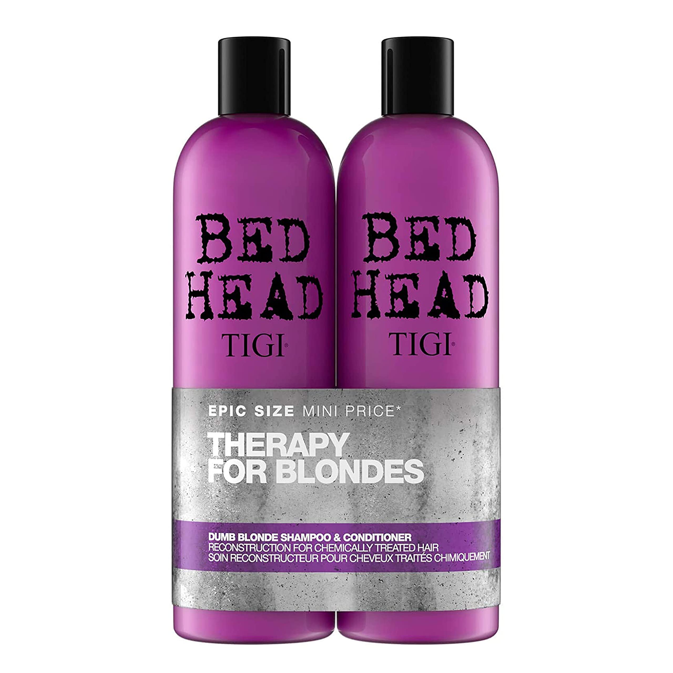 Bed Head by TIGI Dumb Blonde Restoring Shampoo and Conditioner Duo for Damaged Blonde Hair, 25.36 fl oz