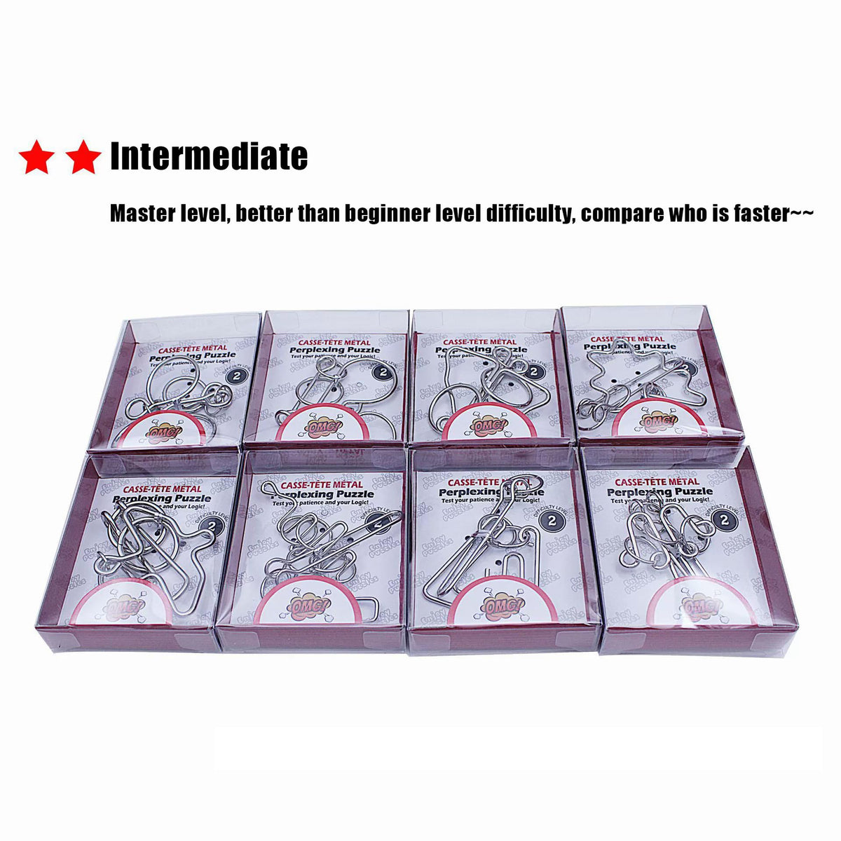 24PCS Metal Brain Teaser Puzzle Set IQ Collection Perplexing - AERFGDE Official Imagery - 6