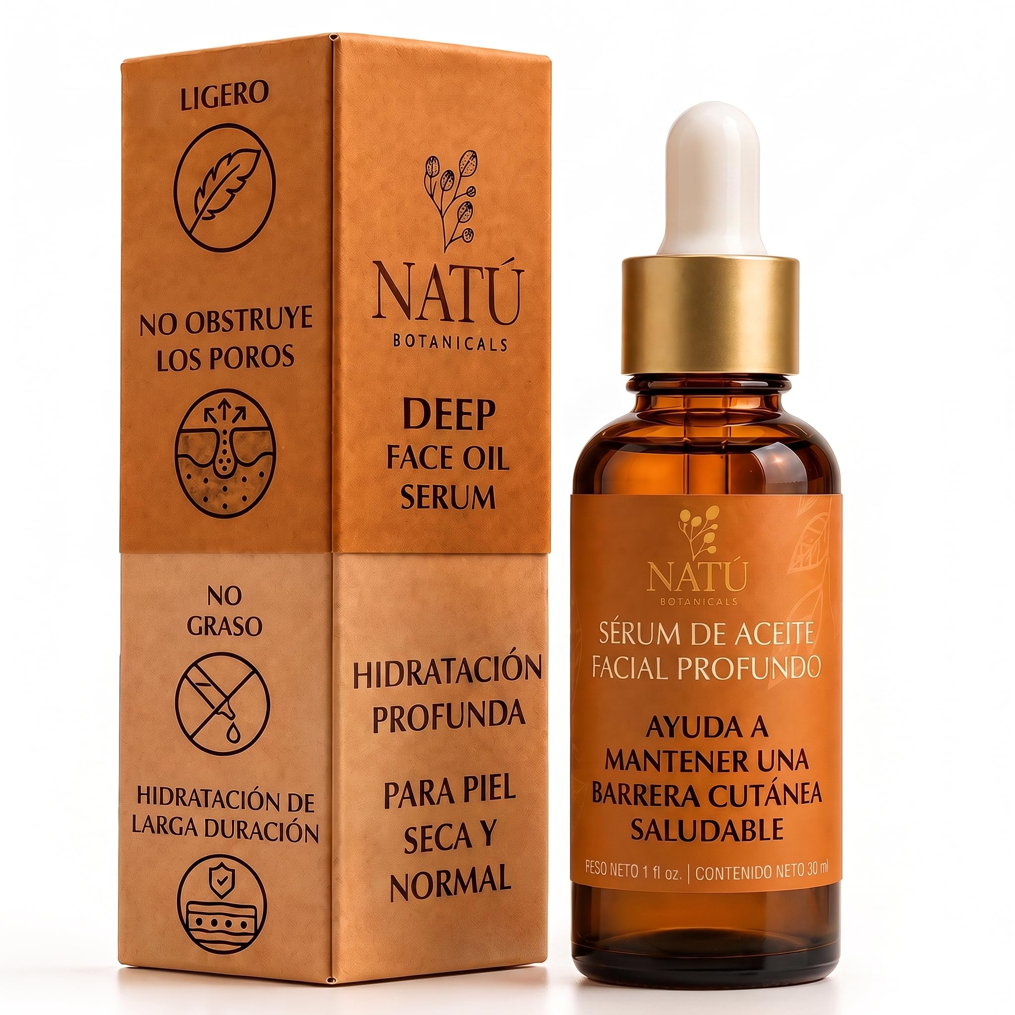 Deep Hydrating Face Oil Serum for Dry & Normal Skin - 1 fl oz - Product Imagery