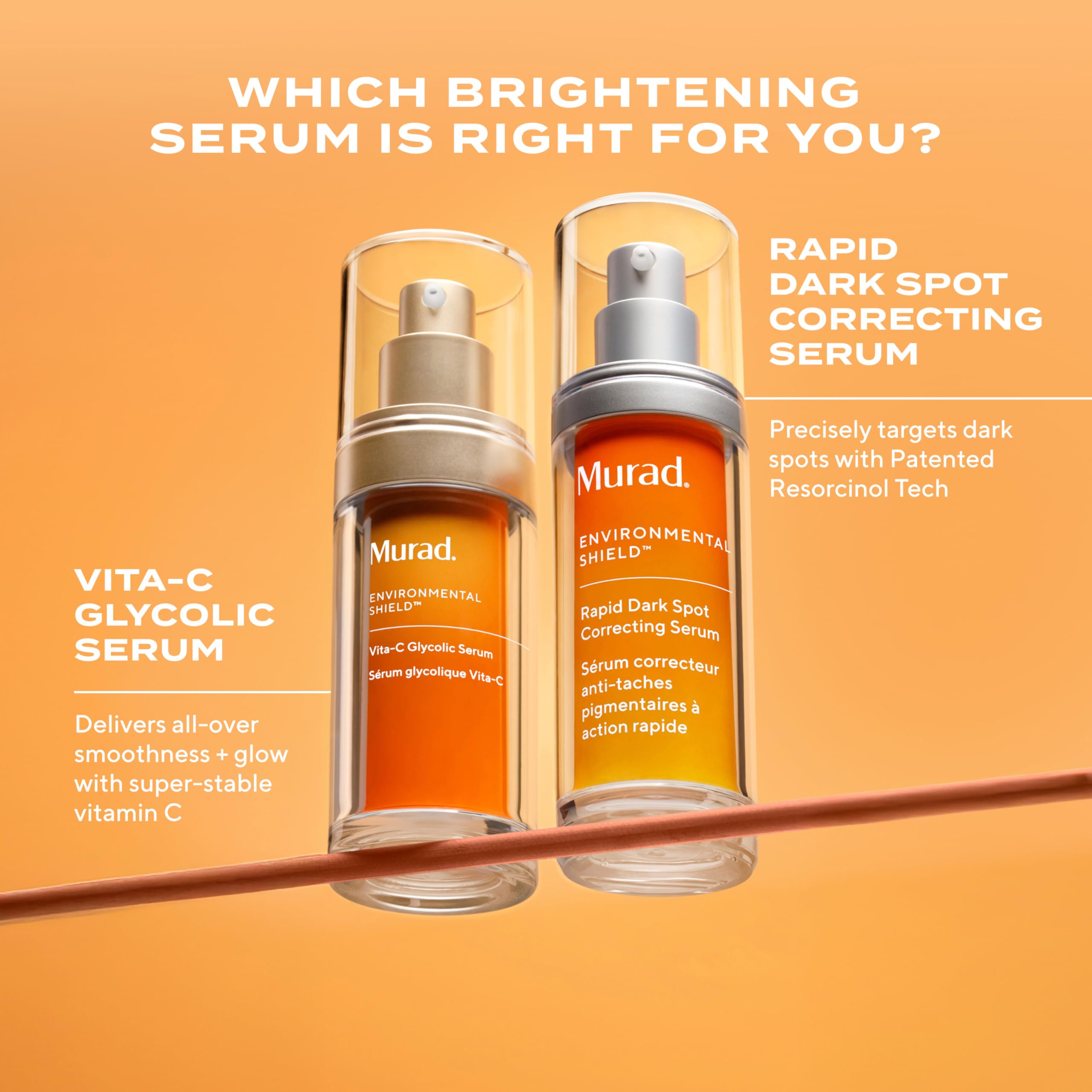 Murad Rapid Dark Spot Correcting Serum with glycolic acid in a 1 oz bottle, designed to reduce dark spots and brighten skin.