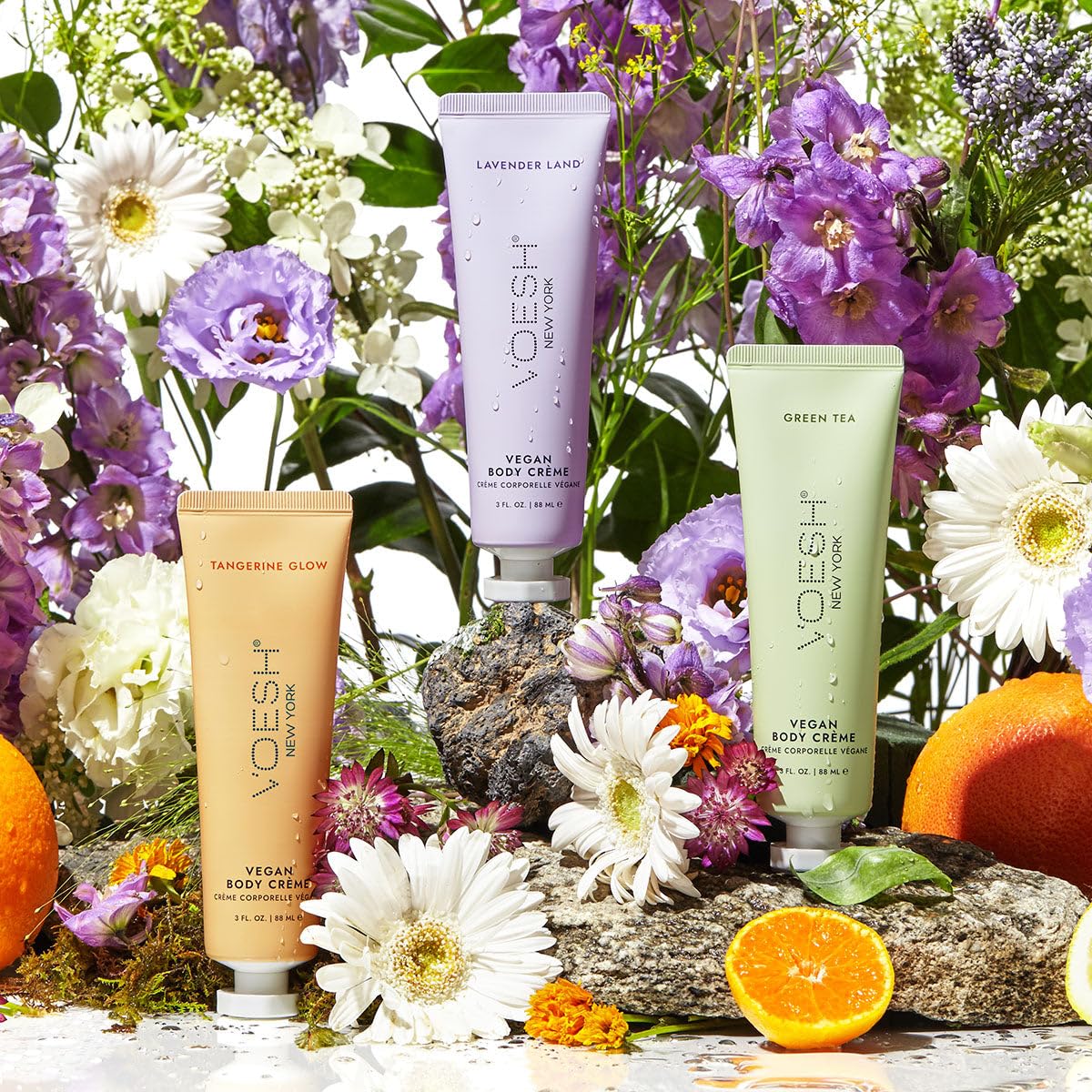 VOESH Vegan Body Creme Trio - Moisturizing Skincare Gift Set, Avocado Oil, Organic Virgin Olive Oil & Natural Extracts, 
