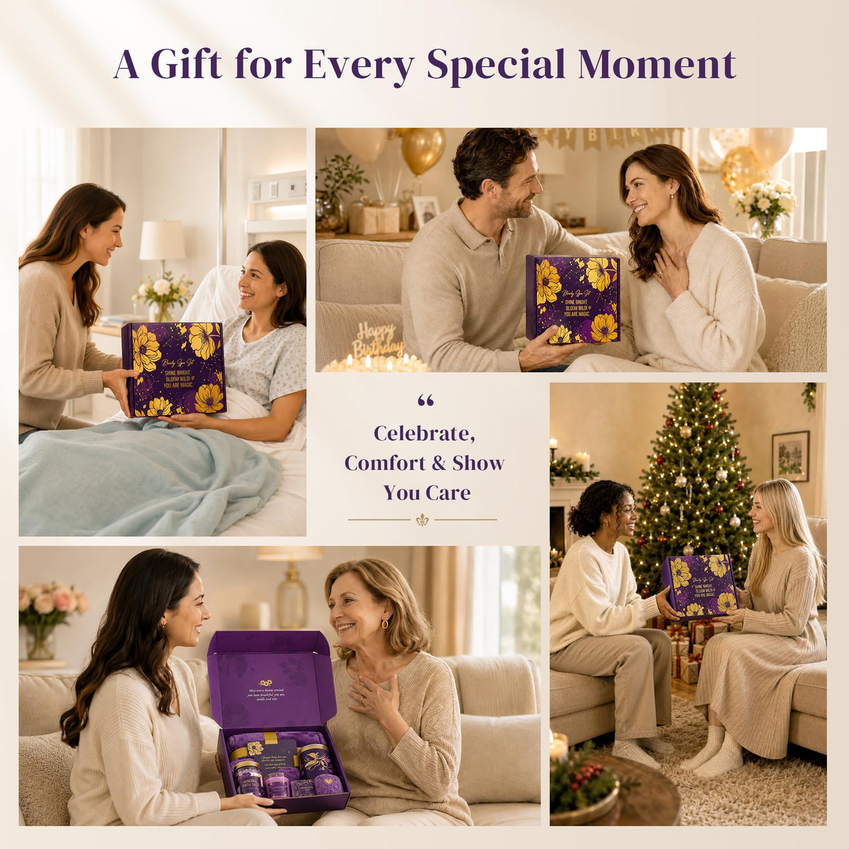Birthday Gifts for Women Christmas Spa Self Care Gift Basket - SNAFWNE Official Imagery - 4