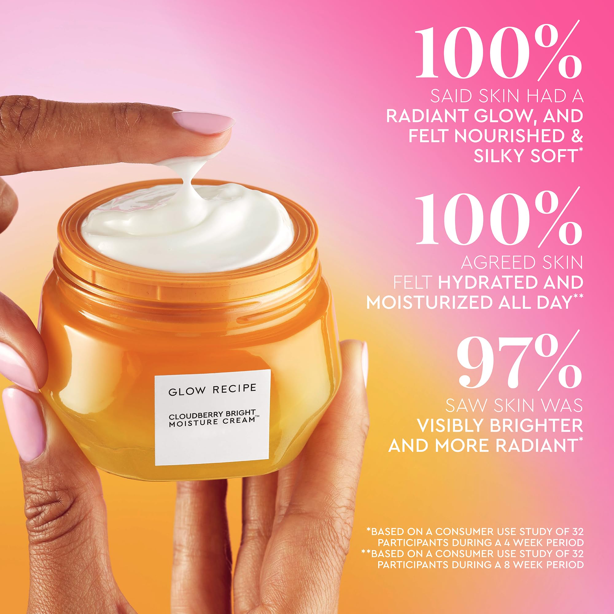 Glow Recipe Cloudberry Bright Cream refill pod, 50ml skin moisturizer in a sleek container with vibrant cloudberry imagery.