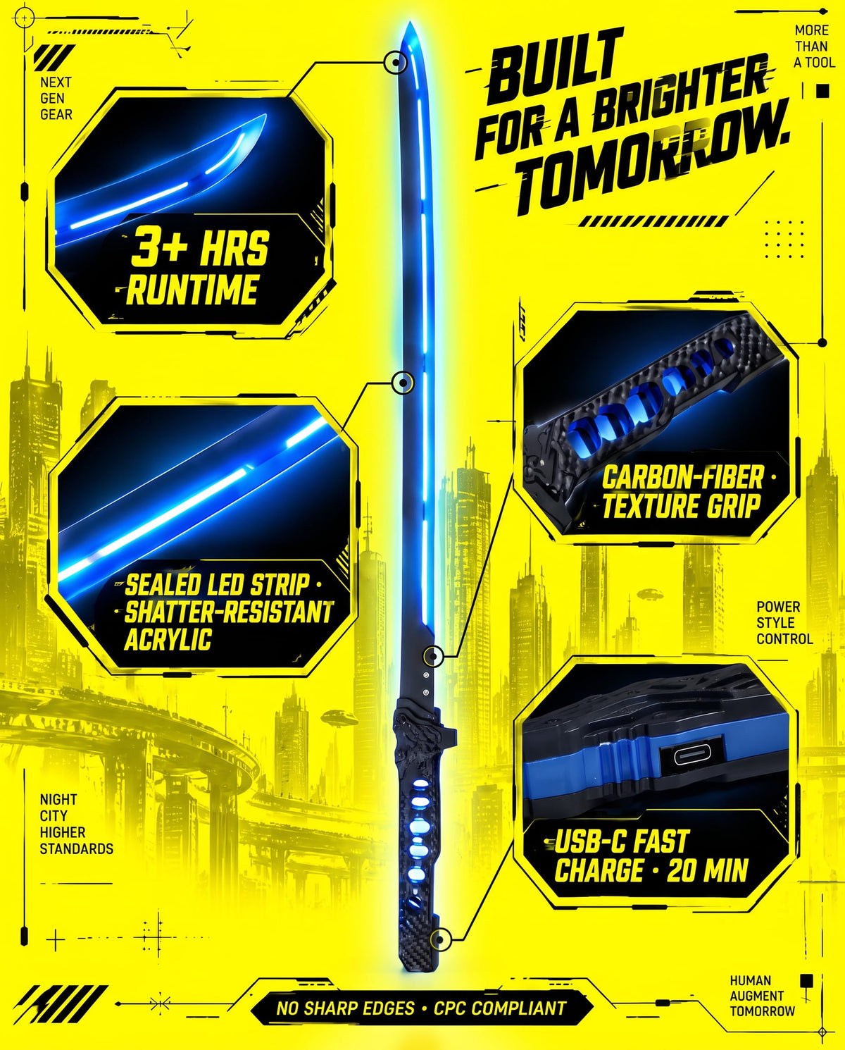 Cyberpunk Light Up Katana LED Saber Christmas Sword for - XUZ Official Imagery - 5