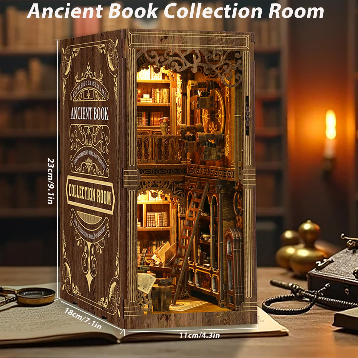 Book Nook Kit Library Booknook Kit Dollhouse Bookshelf - ISSEVE Official Imagery - 4