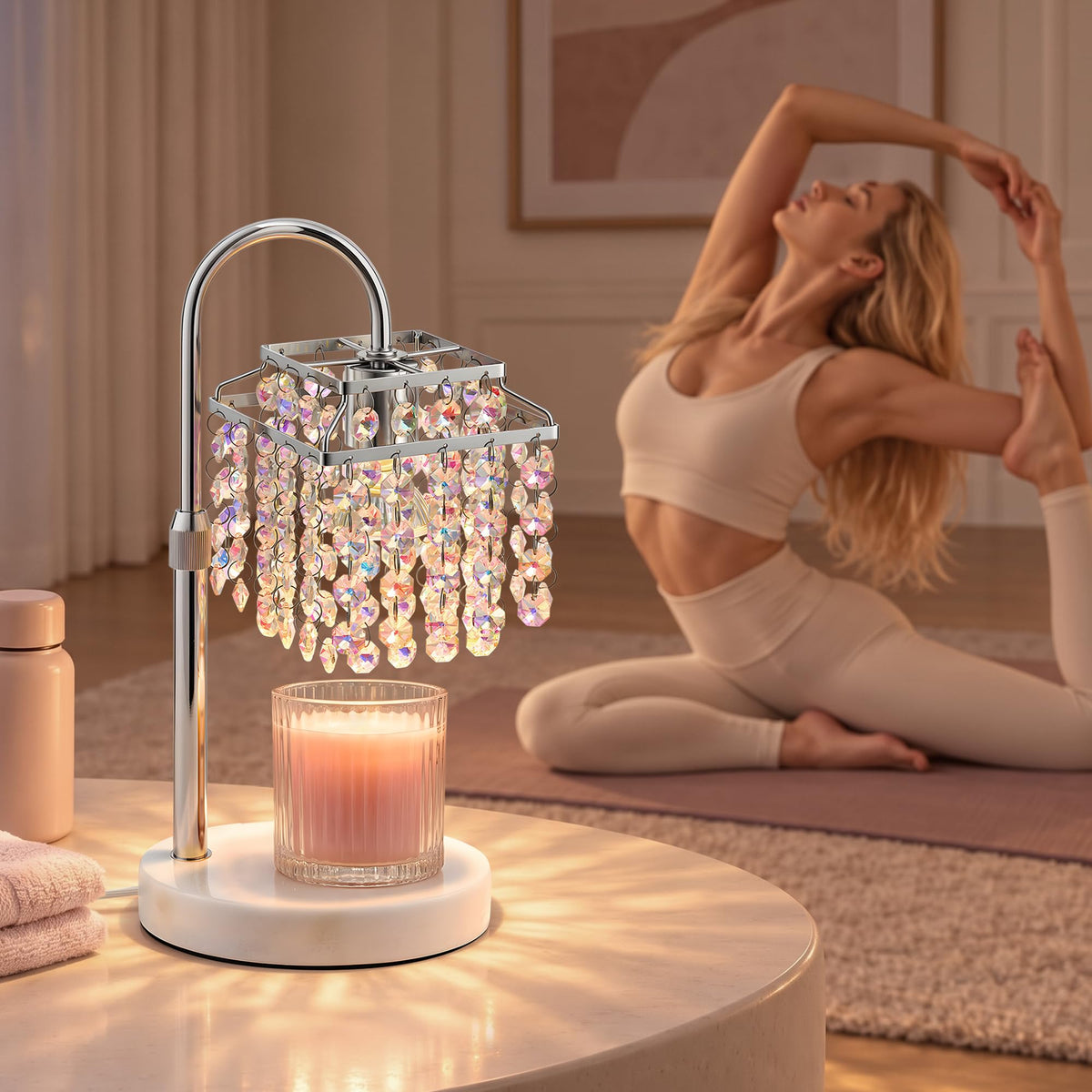 Crystal Candle Warmer Lamp with Timer Dimmable Brightness - Luvkczc Official Imagery - 8
