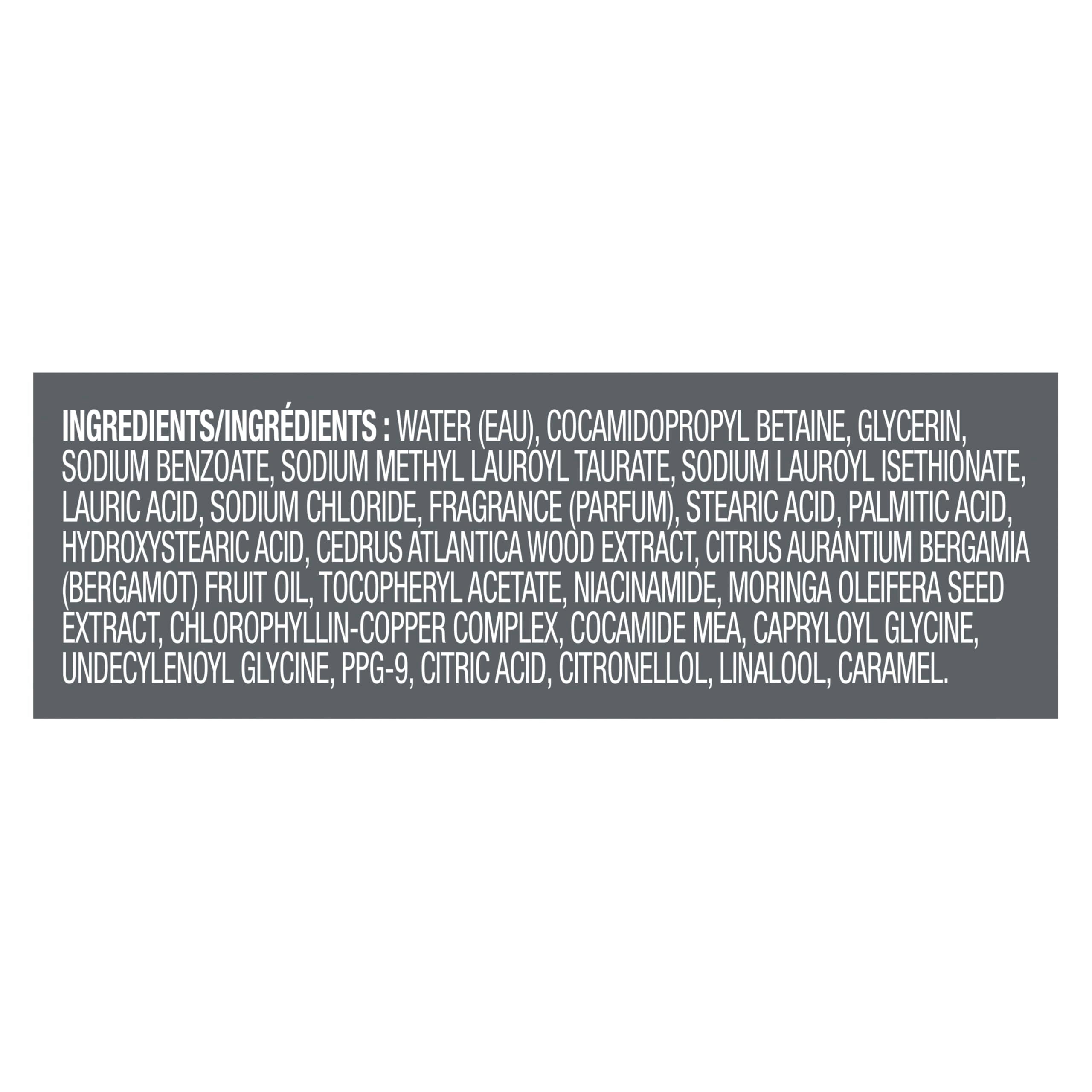 Dove Men+Care Coastal Cedar and Bergamot body wash in a 26oz bottle, designed for skin cleansing and freshness.