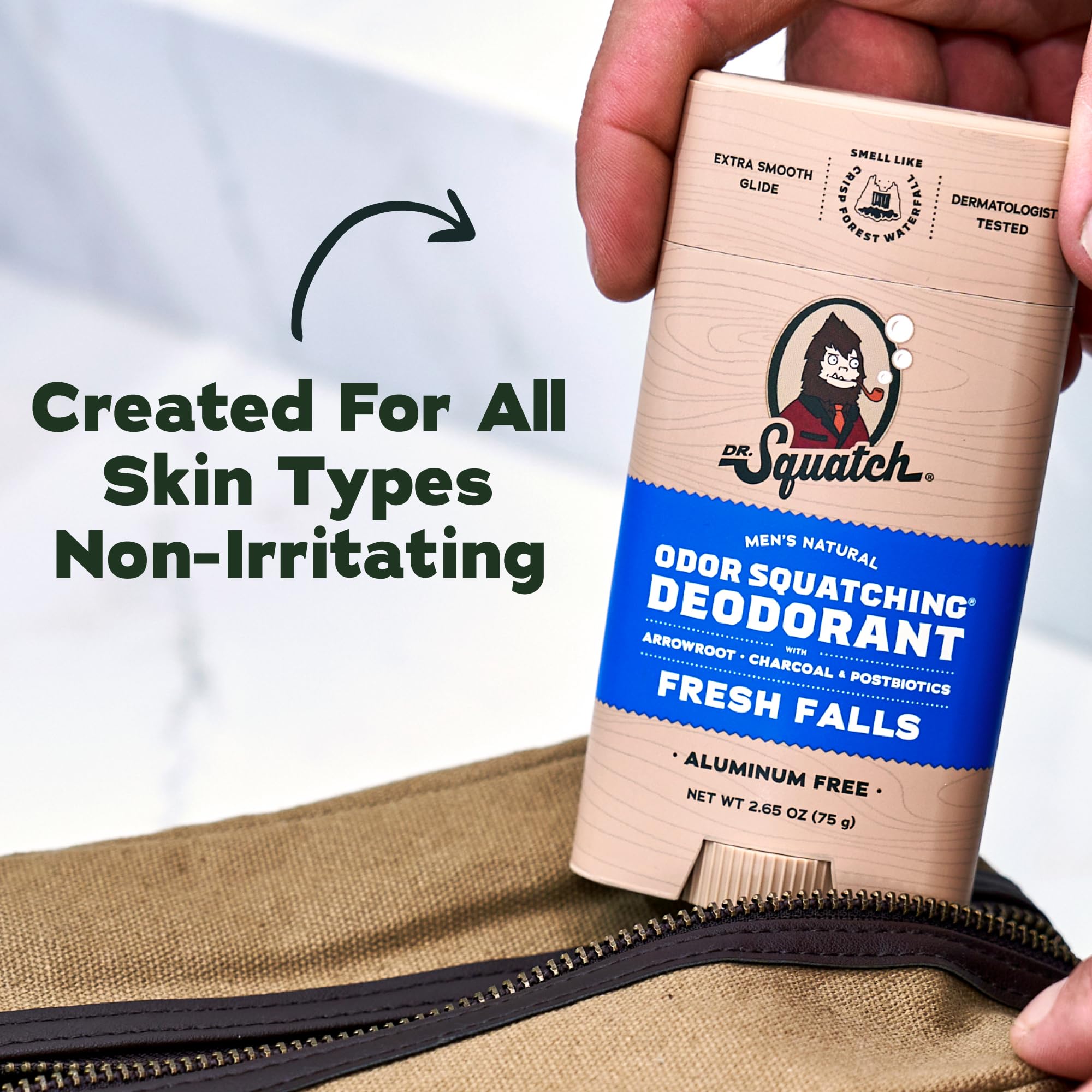 Dr. Squatch natural body deodorant 2-pack featuring Coconut Castaway and Fresh Falls scents, shown in the image.