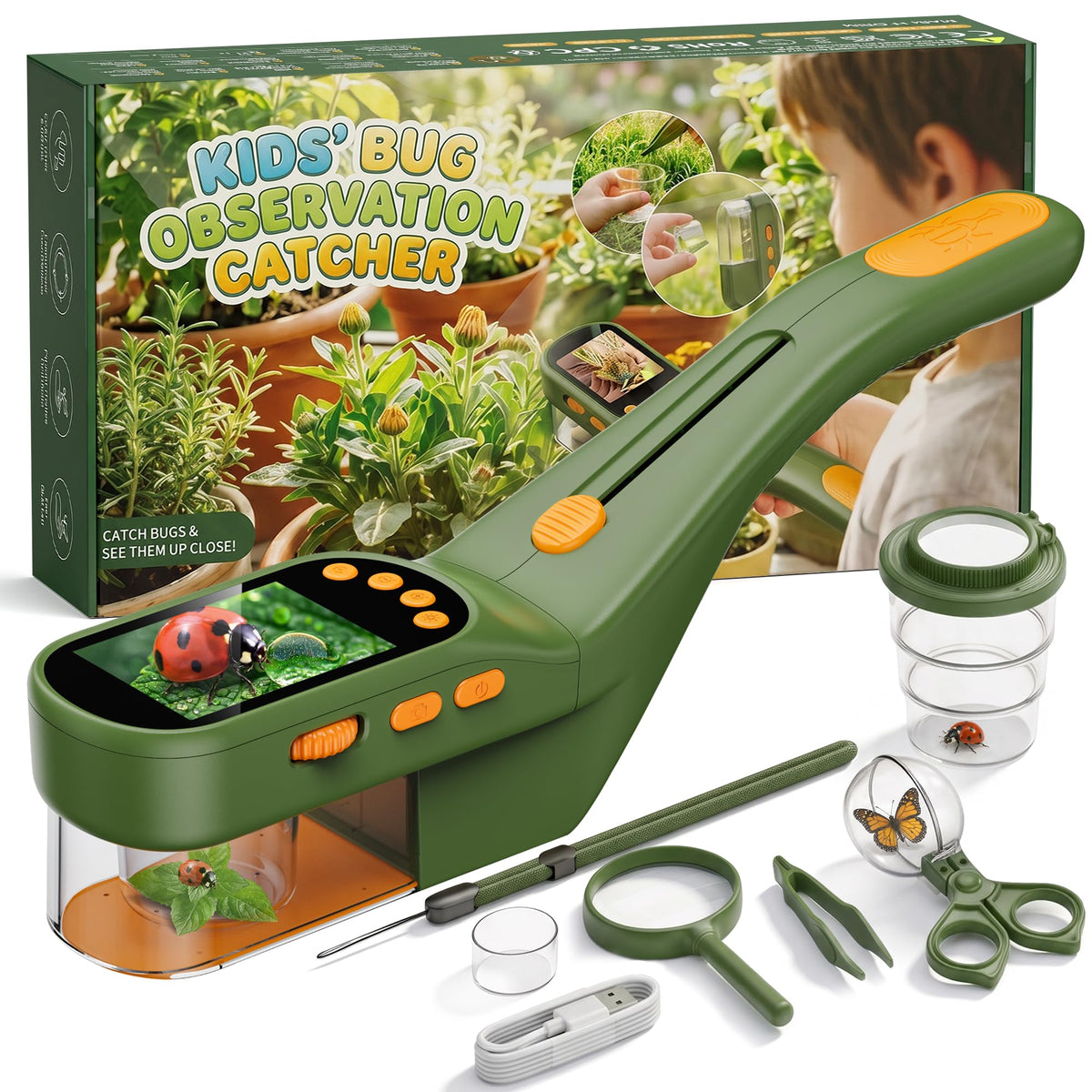 Bug Catcher for Kids with 500X Microscope 2 4 Screen STEM - CIMELR Official Imagery - 2