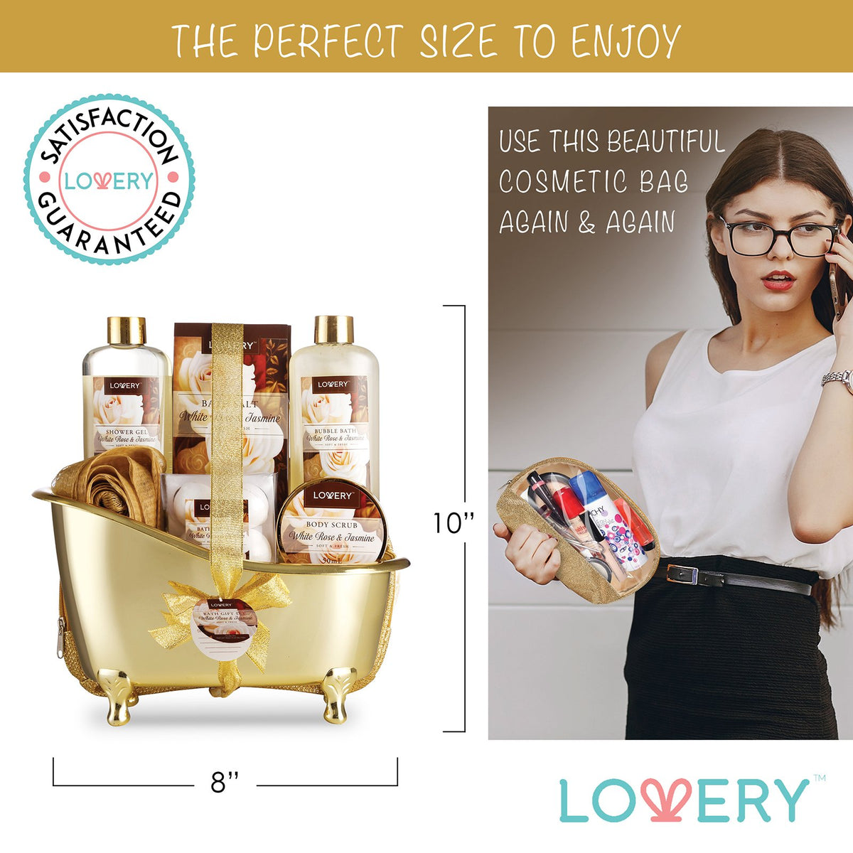 Gifts for Women Home Spa Gift Basket Luxury 13pc Bath Body - LOVERY Official Imagery - 8