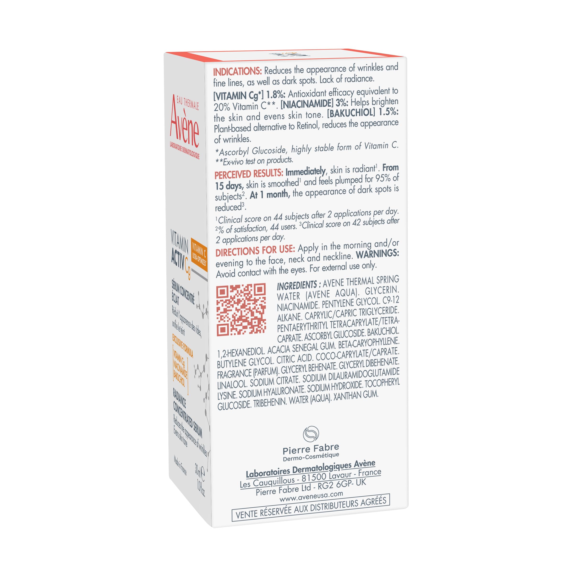 Avène Vitamin Activ Cg Serum Vitamin C Niacinamide 1 fl oz
