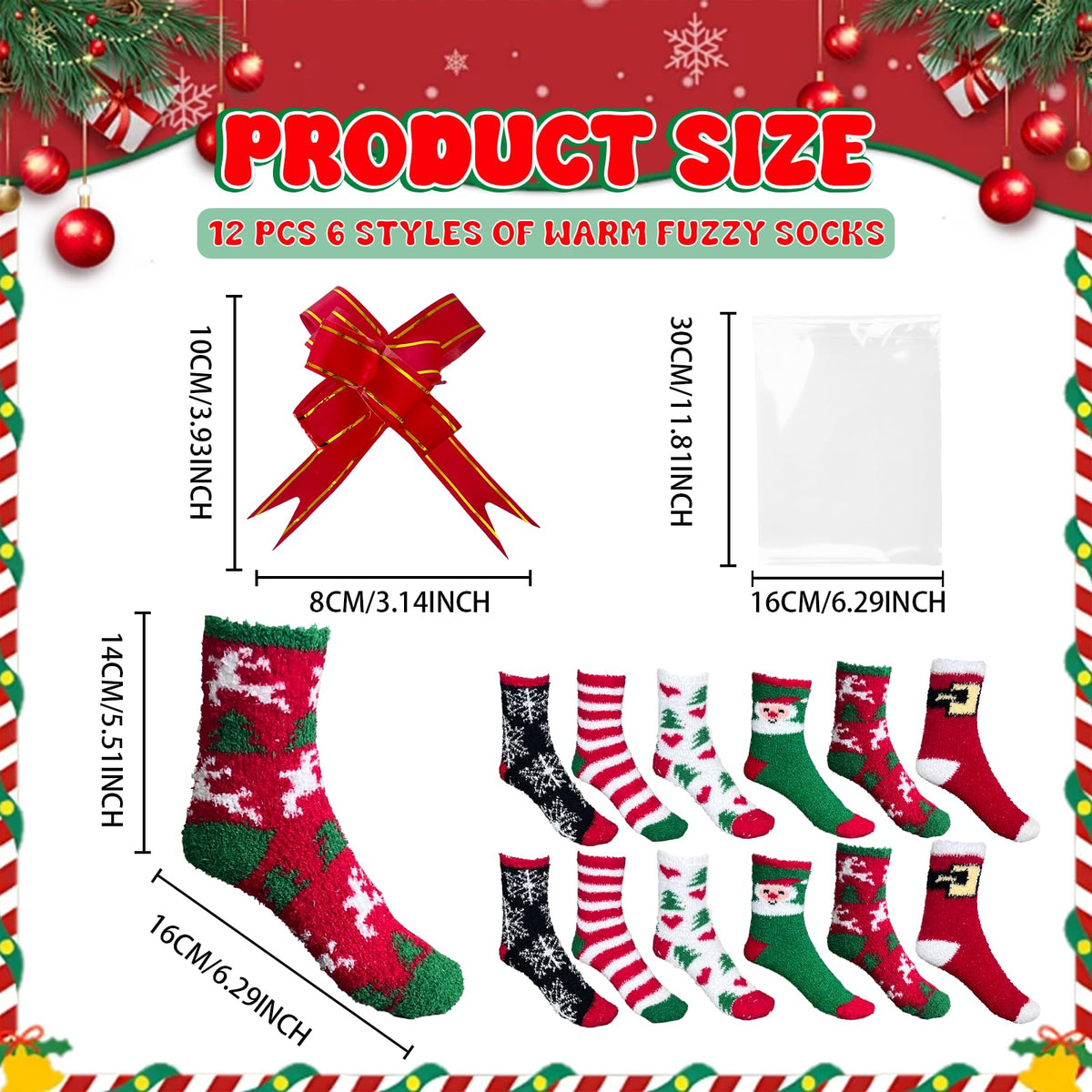 12 Set Christmas Bulk Gifts Funny Christmas Cupcake Fuzzy - Augacage Official Imagery - 5