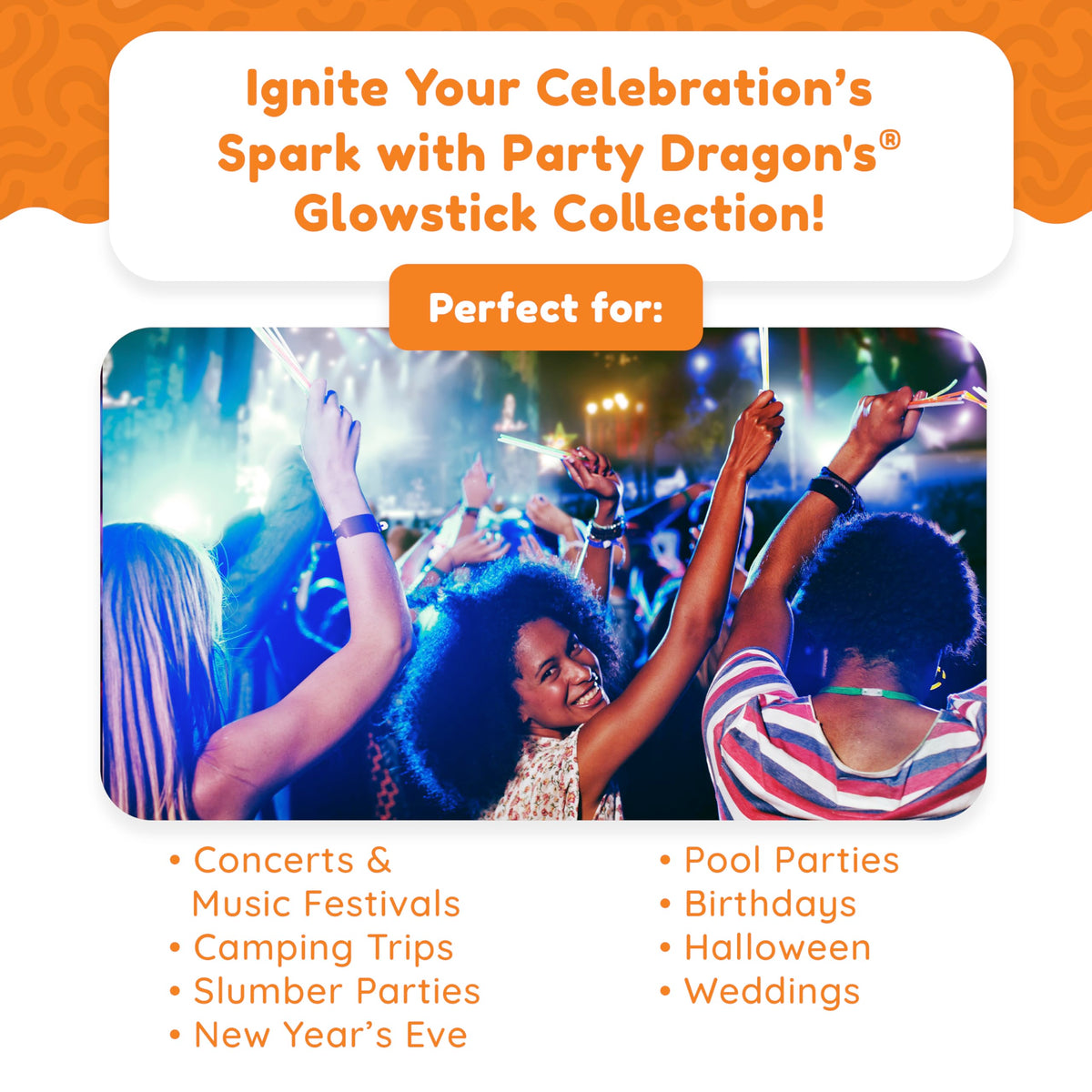 Glow Fever Glowsticks Bulk 1200pcs Party Pack includes 600 8" Glow Sticks and 600 connectors, Bracelets and Necklace